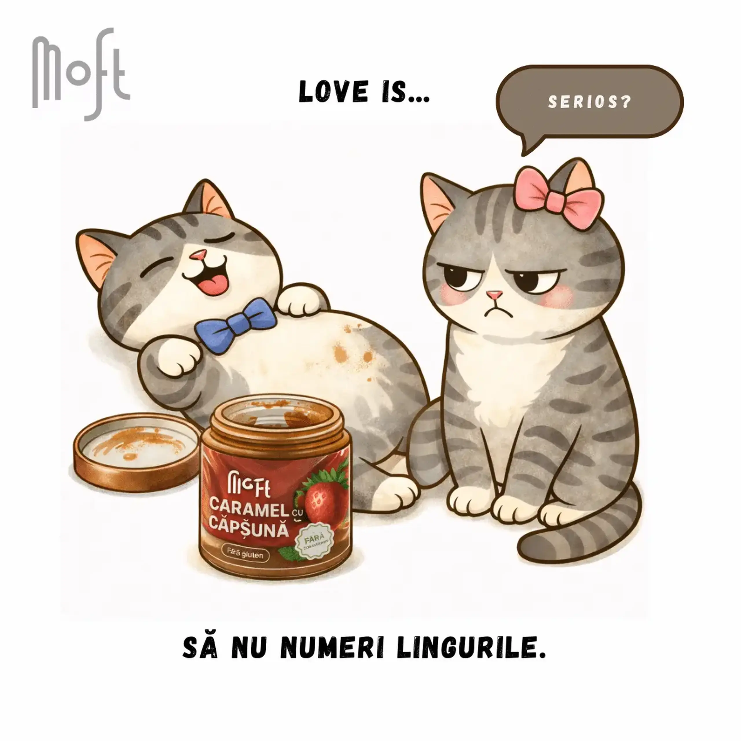 Felicitare „Love is… Să nu numeri lingurile”