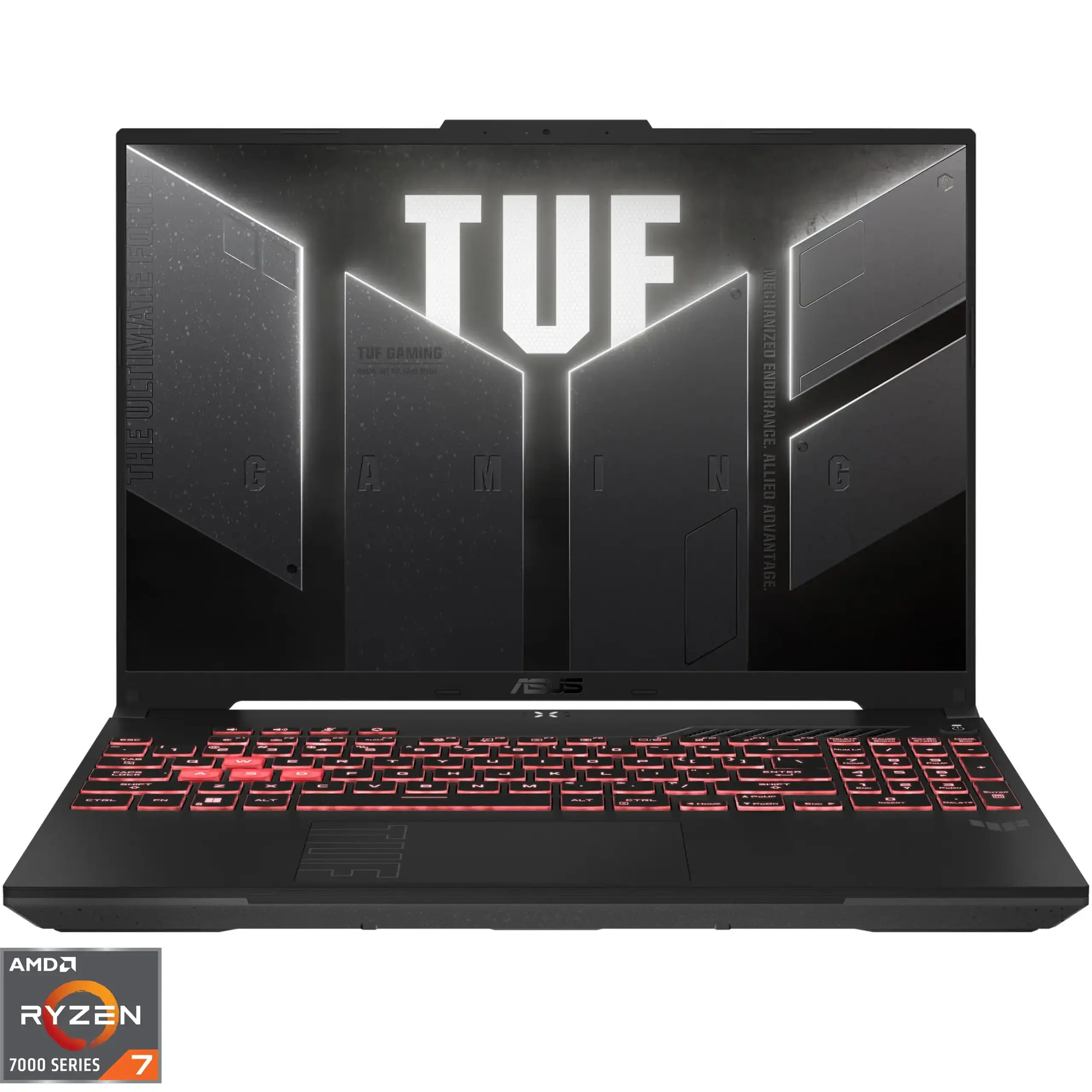 Laptop Gaming ASUS TUF A16 FA607NUG cu procesor AMD Ryzen™ 7 7445HS pana la 4.7GHz, 16'', Full HD+, WUXGA, 144Hz, IPS, 16GB DDR5 RAM, 512GB SSD, NVIDIA® GeForce RTX™ 4050 6GB GDDR6, No OS, Mecha Gray