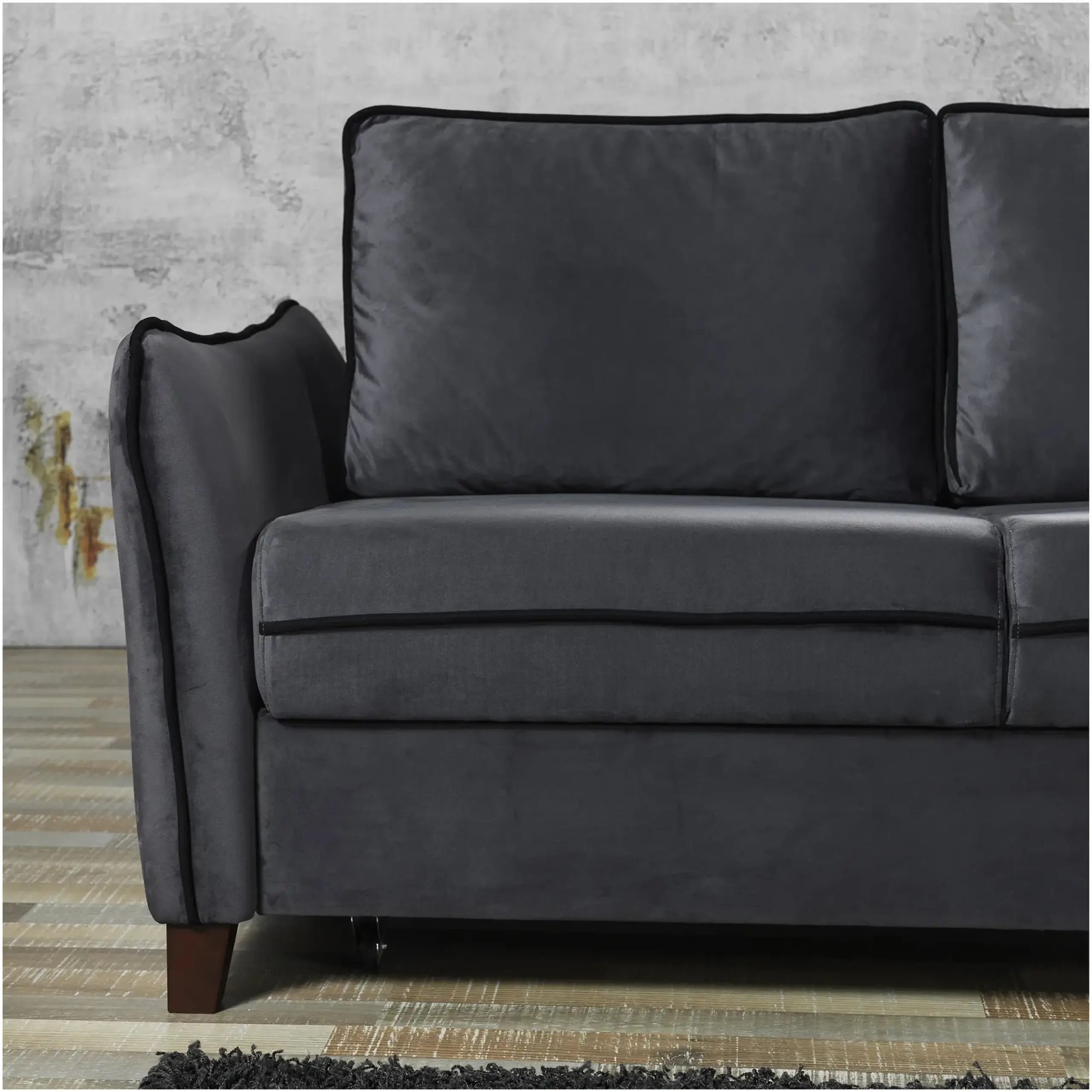Canapea extensibila Modella Levon No, dimensiuni 164x112x90 cm, suprafata dormit 140x190, culoare gri petrol