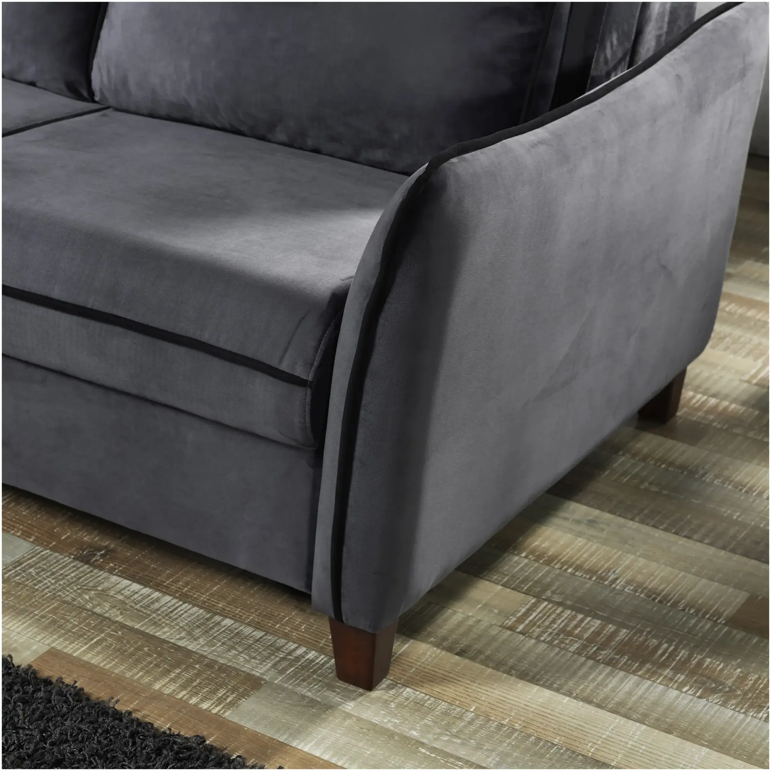 Canapea extensibila Modella Levon No, dimensiuni 164x112x90 cm, suprafata dormit 140x190, culoare gri petrol