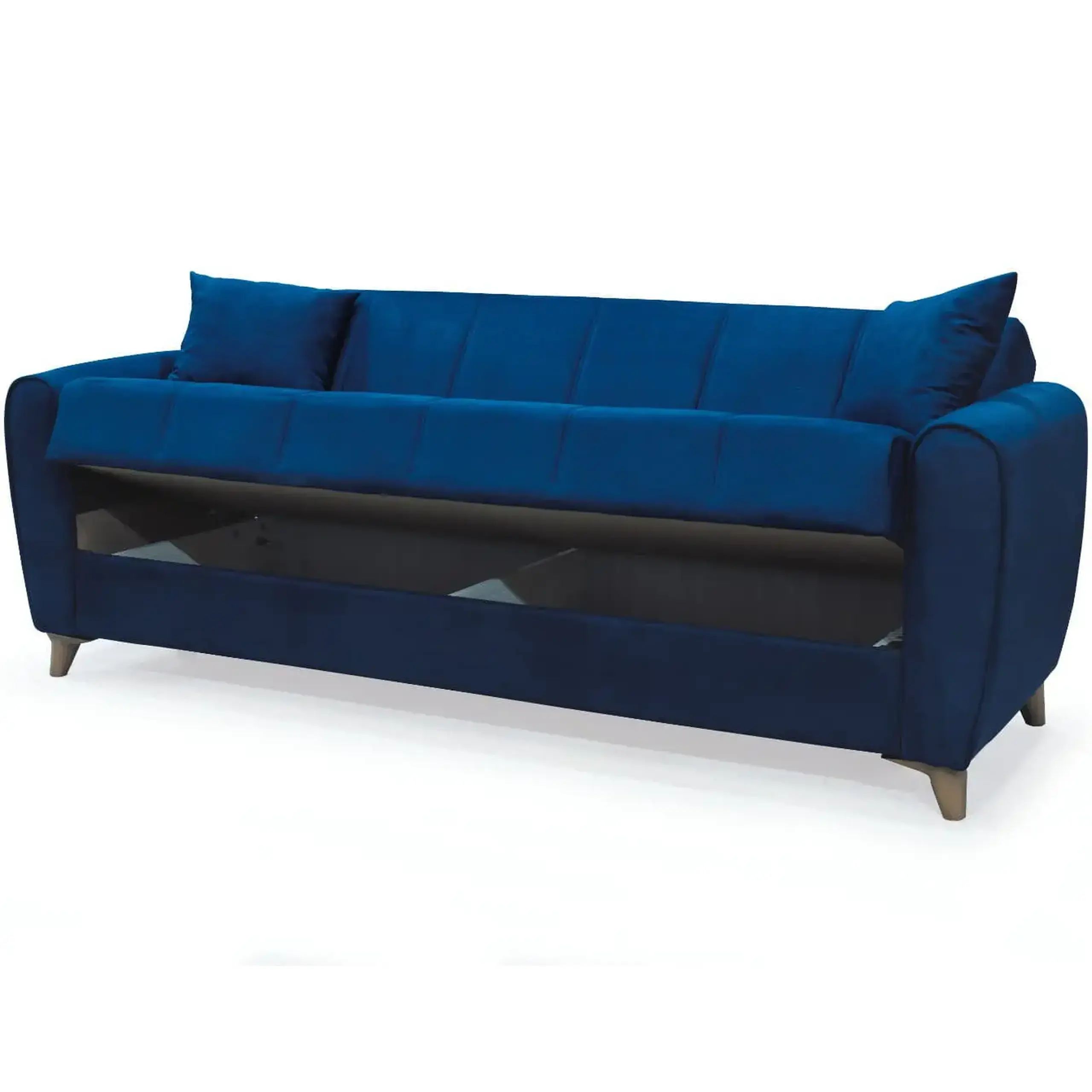 Canapea extensibila, Paris, cu lada de depozitare, 215 x 80 x 80 cm, Albastru