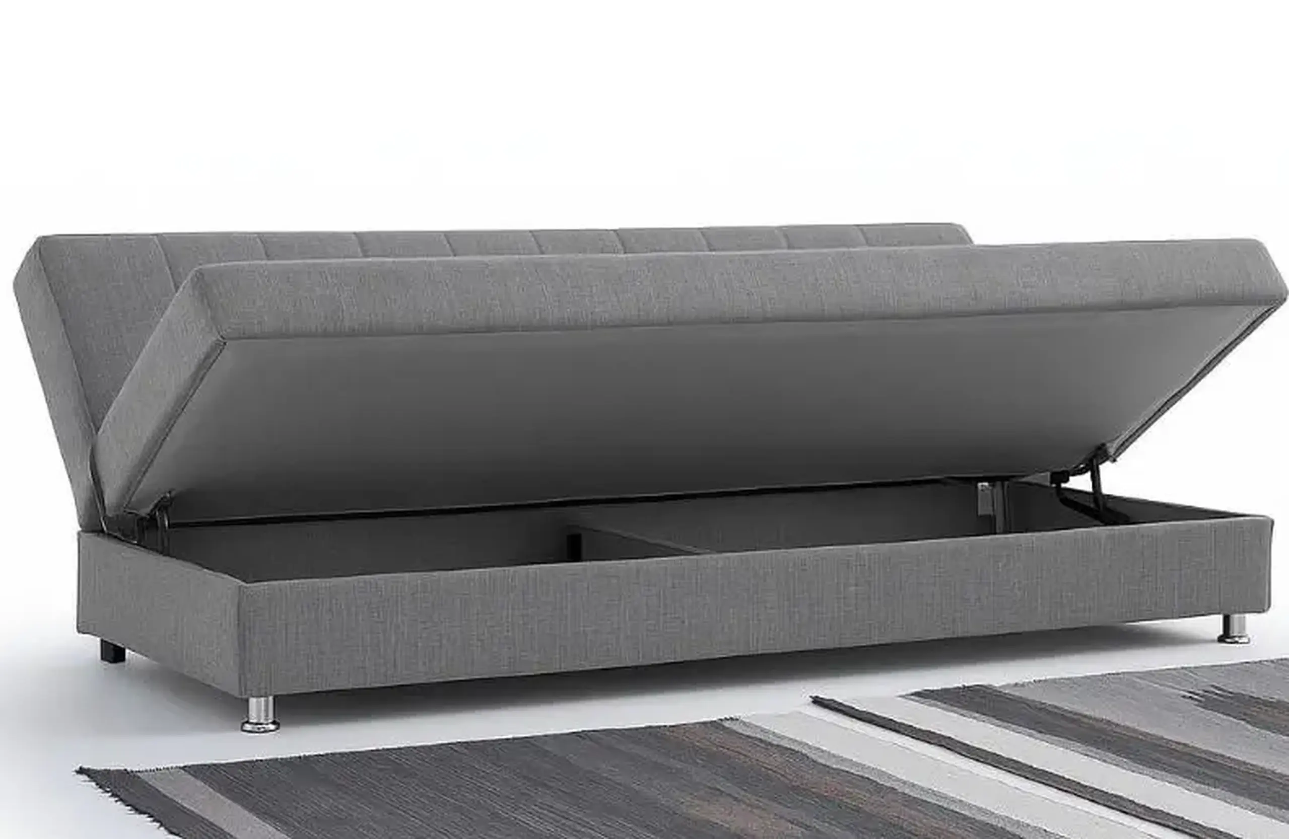 Canapea extensibila cu lada depozitare, Economix, 190x82x80, Gri