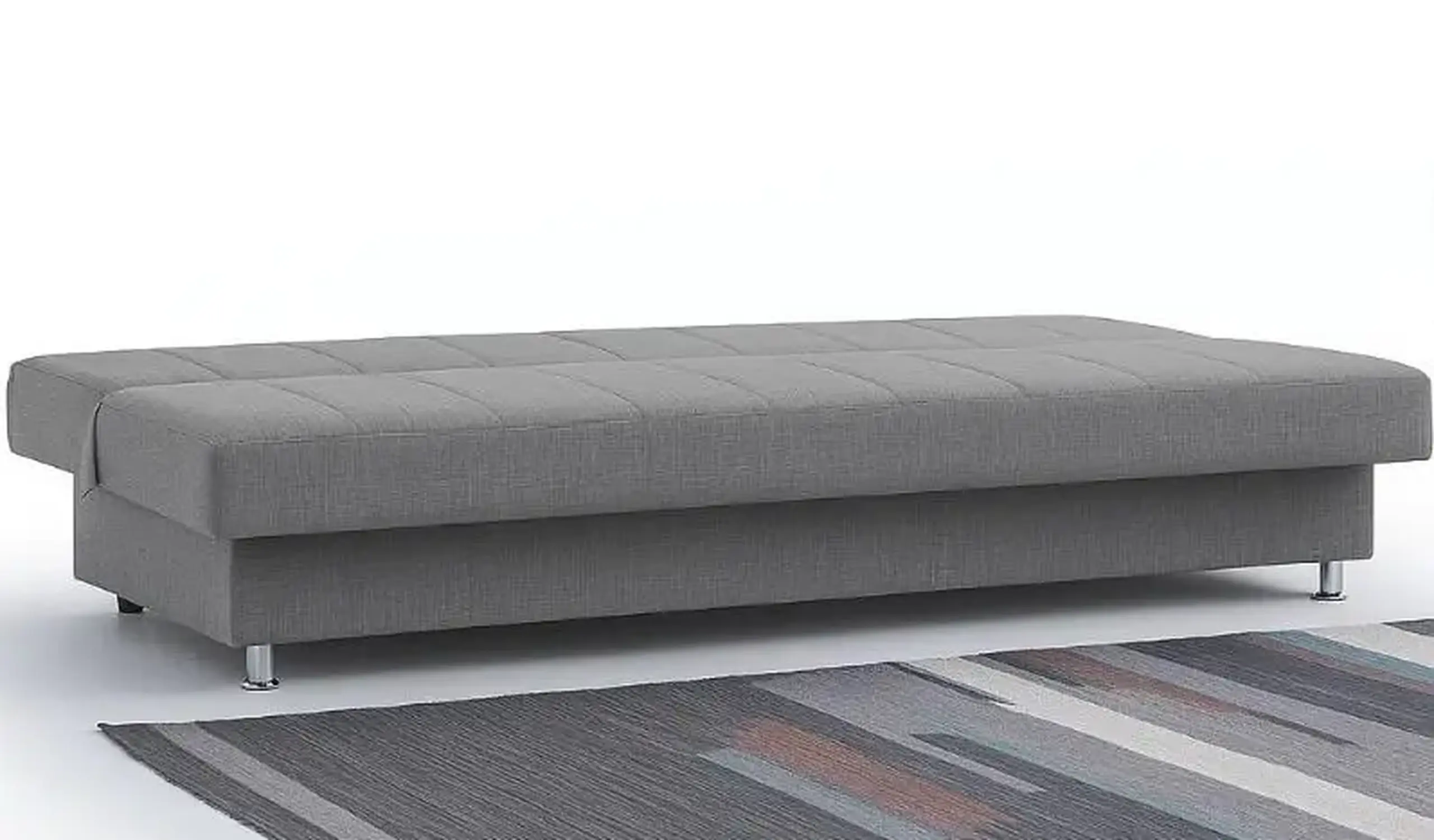 Canapea extensibila cu lada depozitare, Economix, 190x82x80, Gri