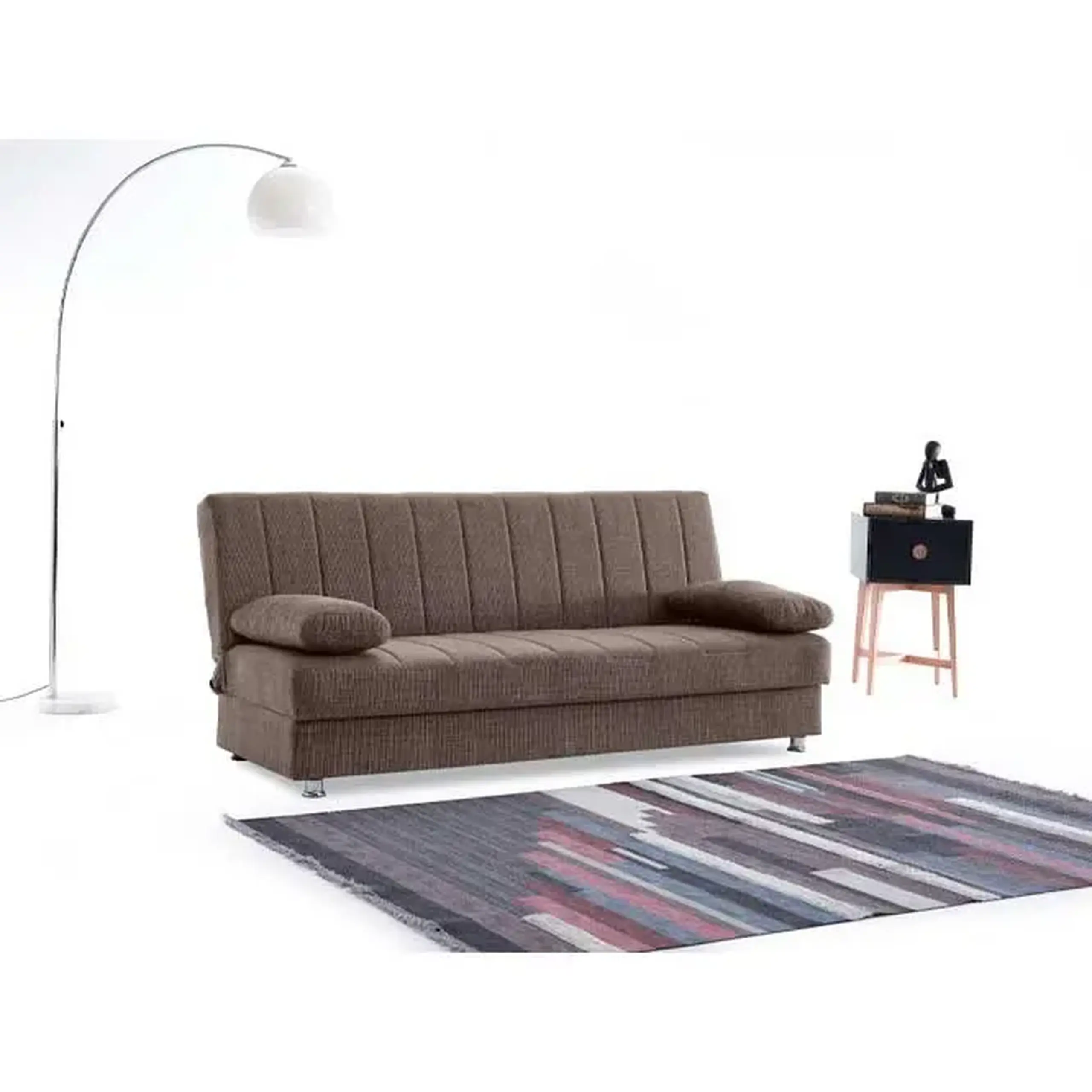 Canapea extensibila cu lada depozitare, Economix, 190x82x80, Maro