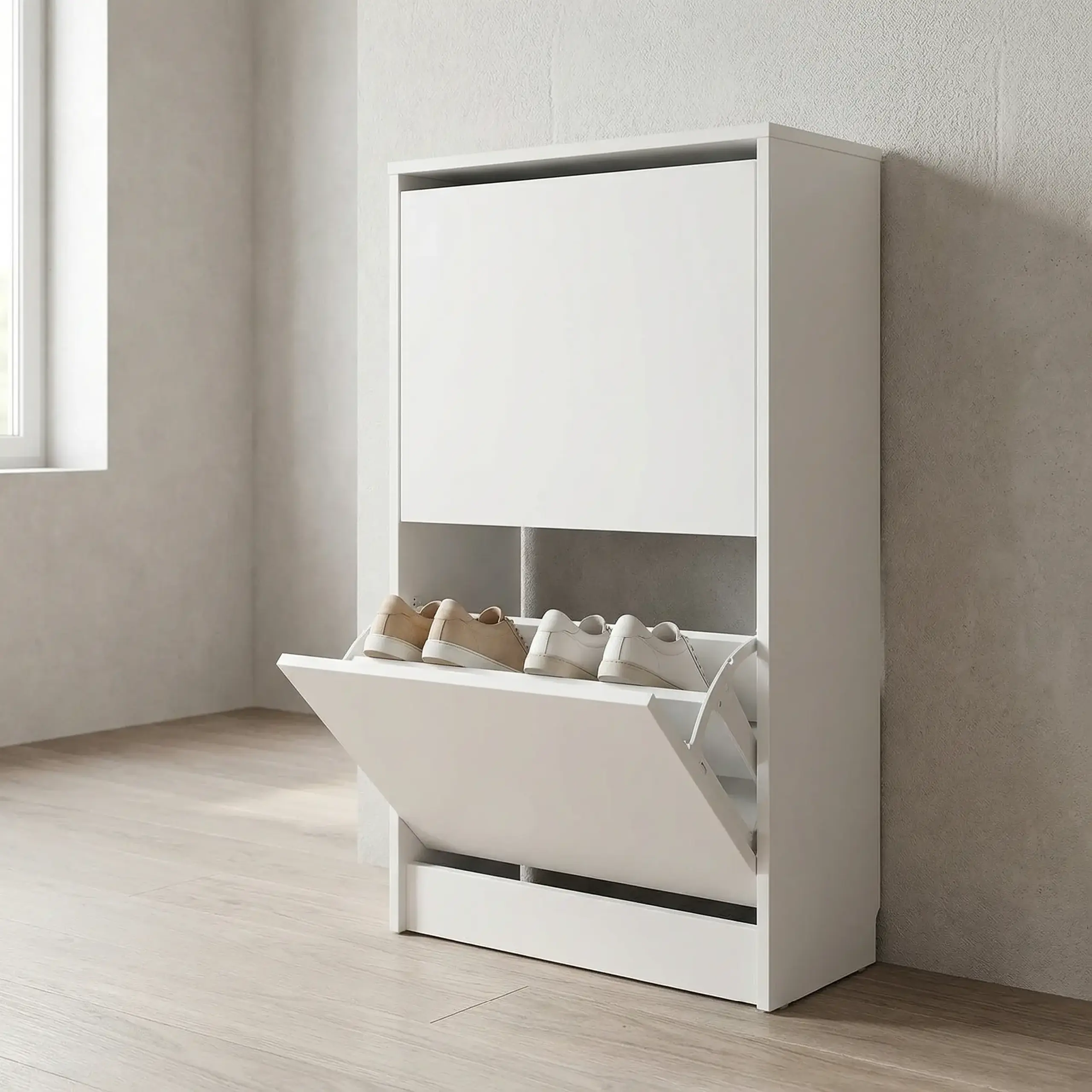 Comoda pentru pantofi 4home Rolf, 50x94x28 cm, Nimfea Alba