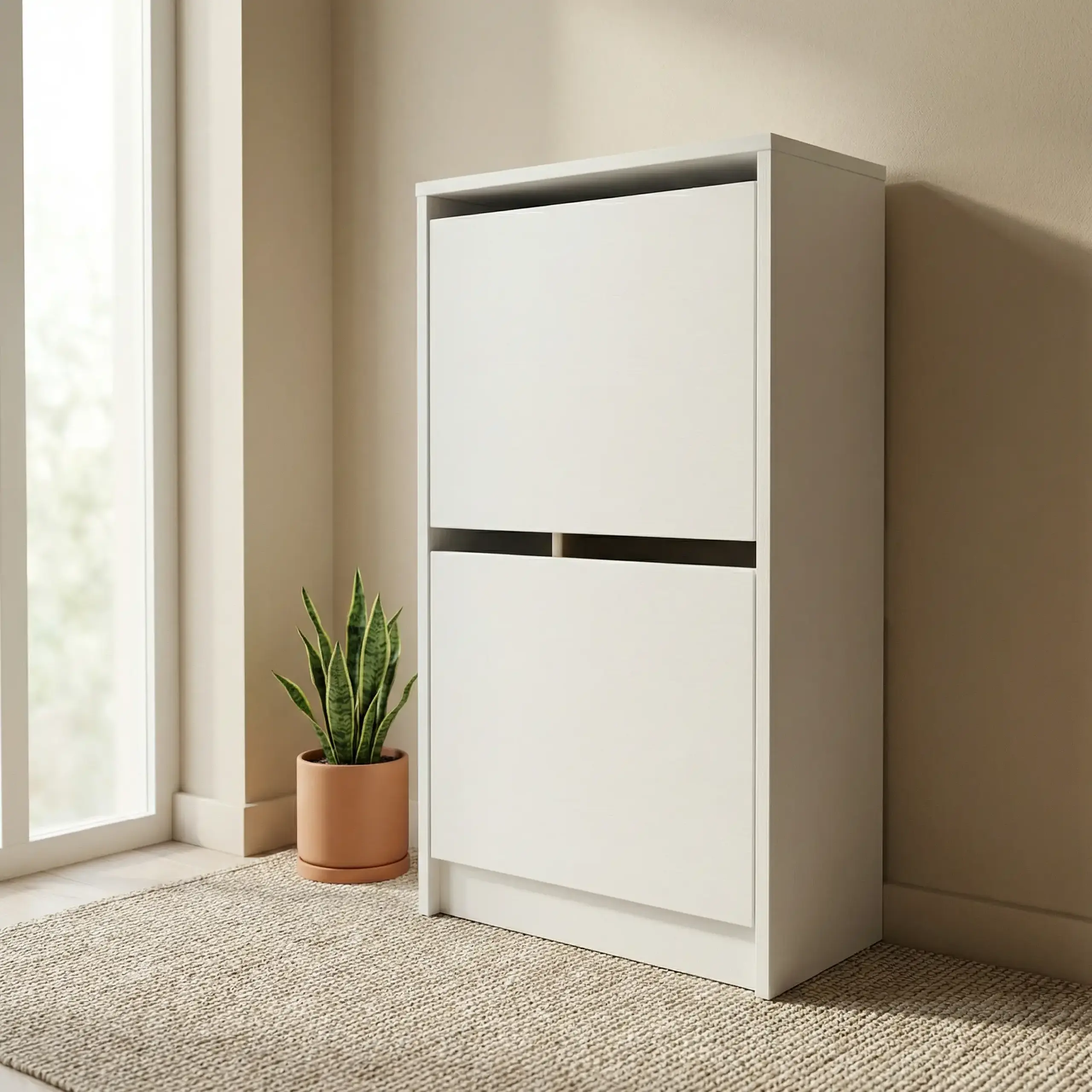 Comoda pentru pantofi 4home Rolf, 50x94x28 cm, Nimfea Alba