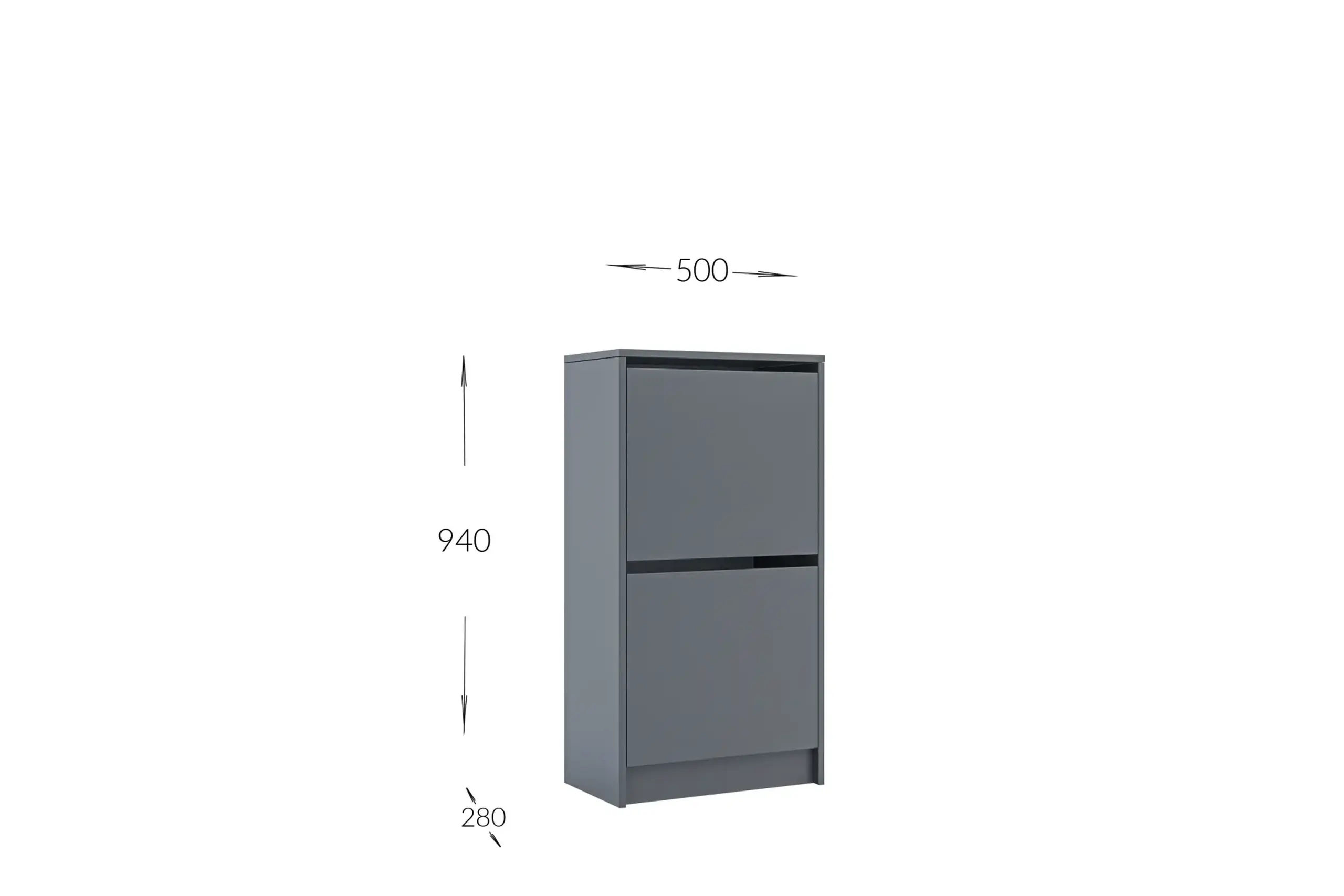 Comoda pentru pantofi 4home Rolf, 50x94x28 cm, Gri Grafit