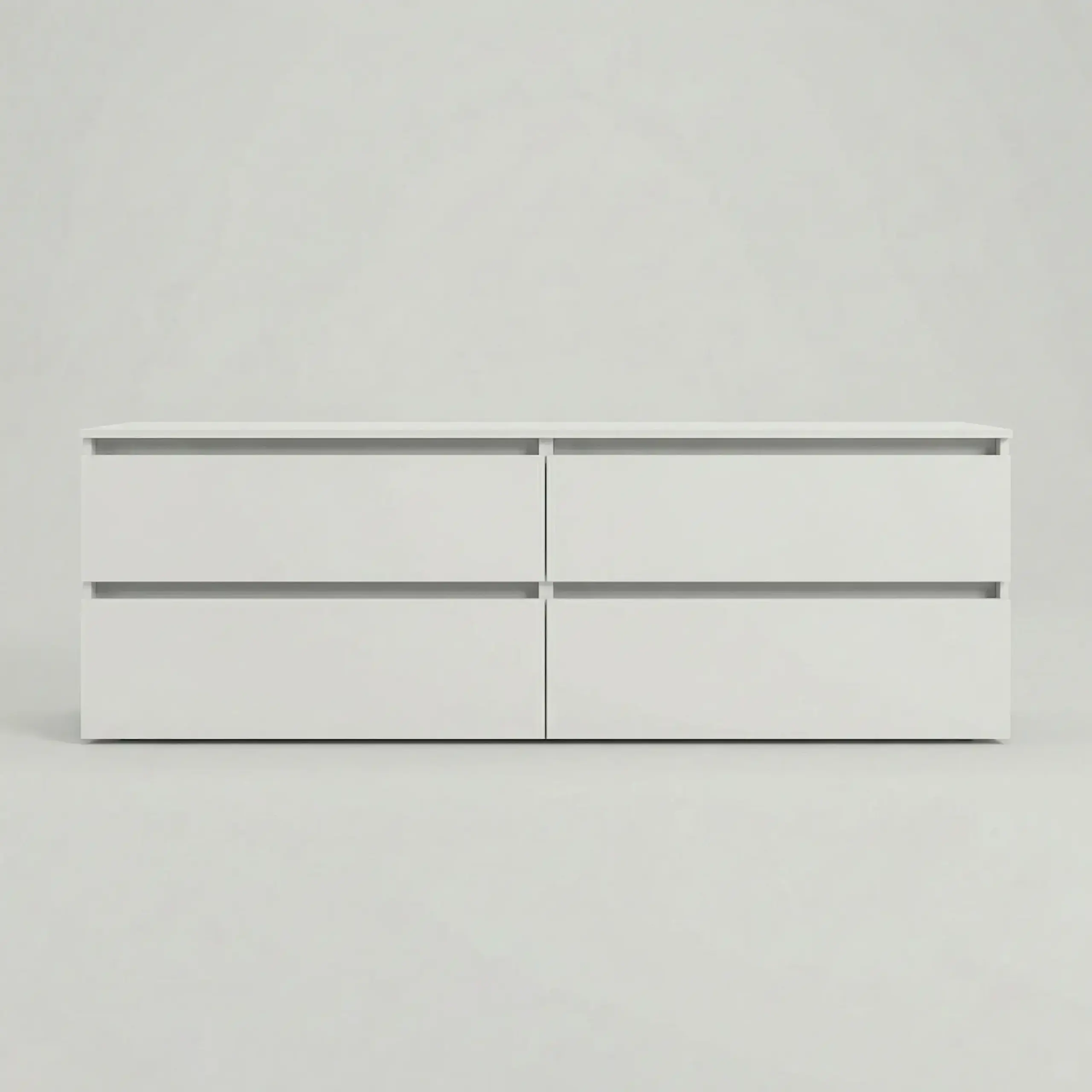 Comoda TV 4home Ideea, 52x180 cm, 2x2 sertare, Nimfea Alba/Nimfea Alba
