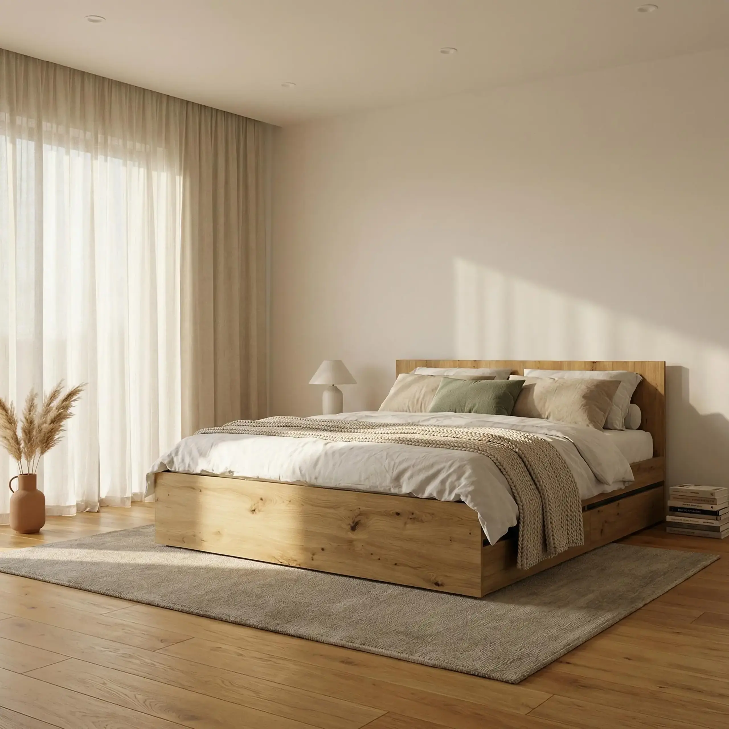 Pat 4home Ideea 2S, 160x200 cm, Stejar Artisan/Gri Grafit