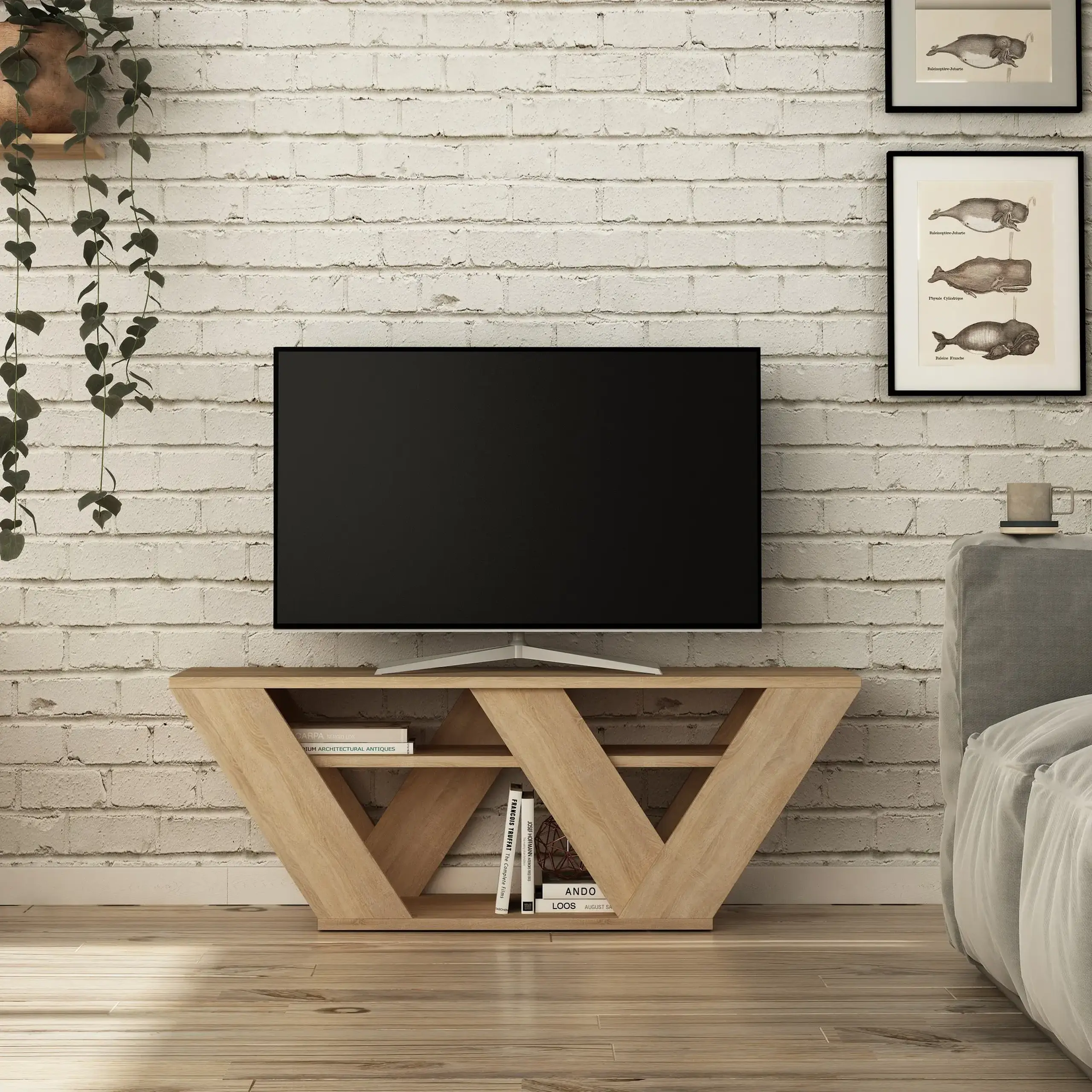 Suport TV Pipralla - Stejar 110 x 40 x 30 cm