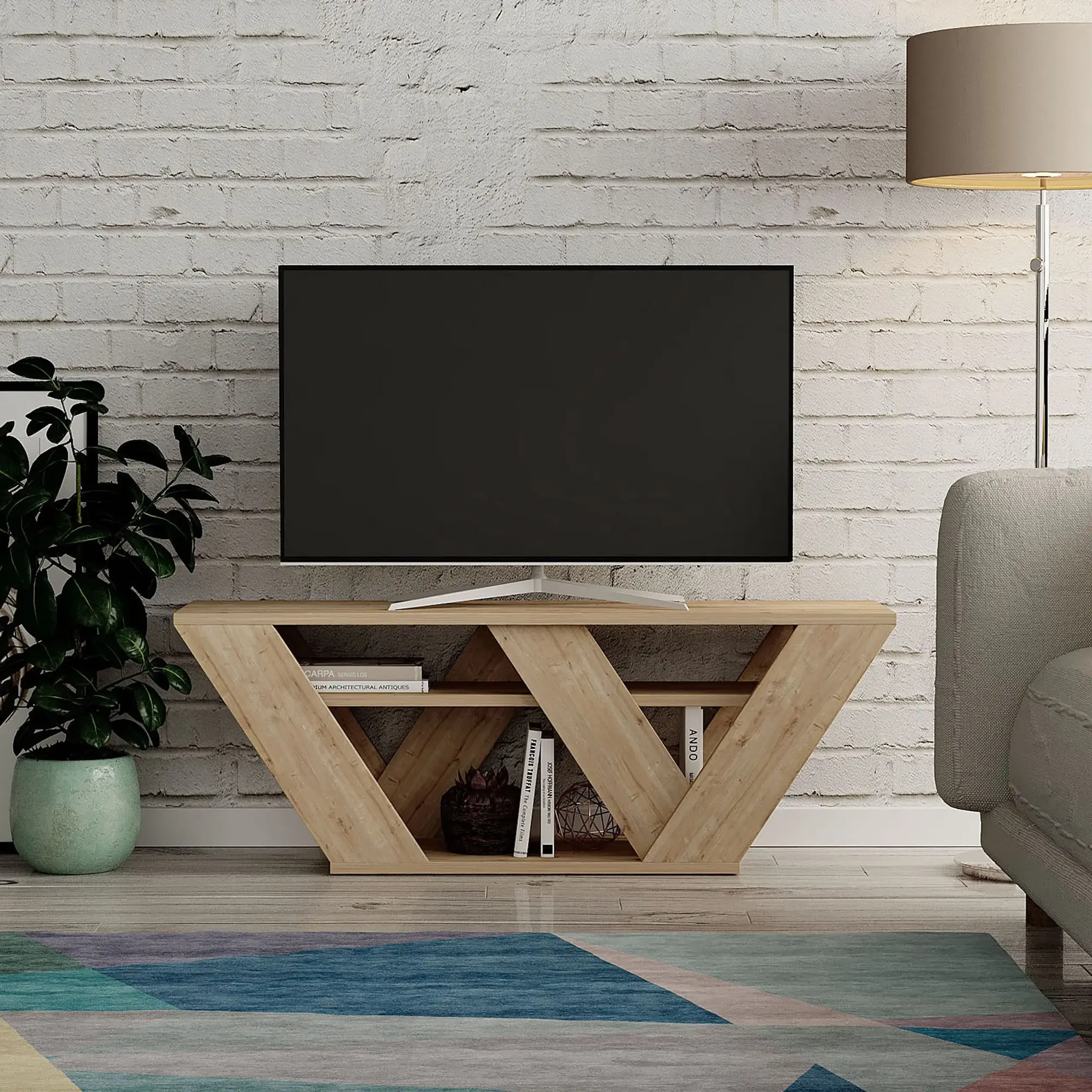 Suport TV Pipralla - Stejar 110 x 40 x 30 cm