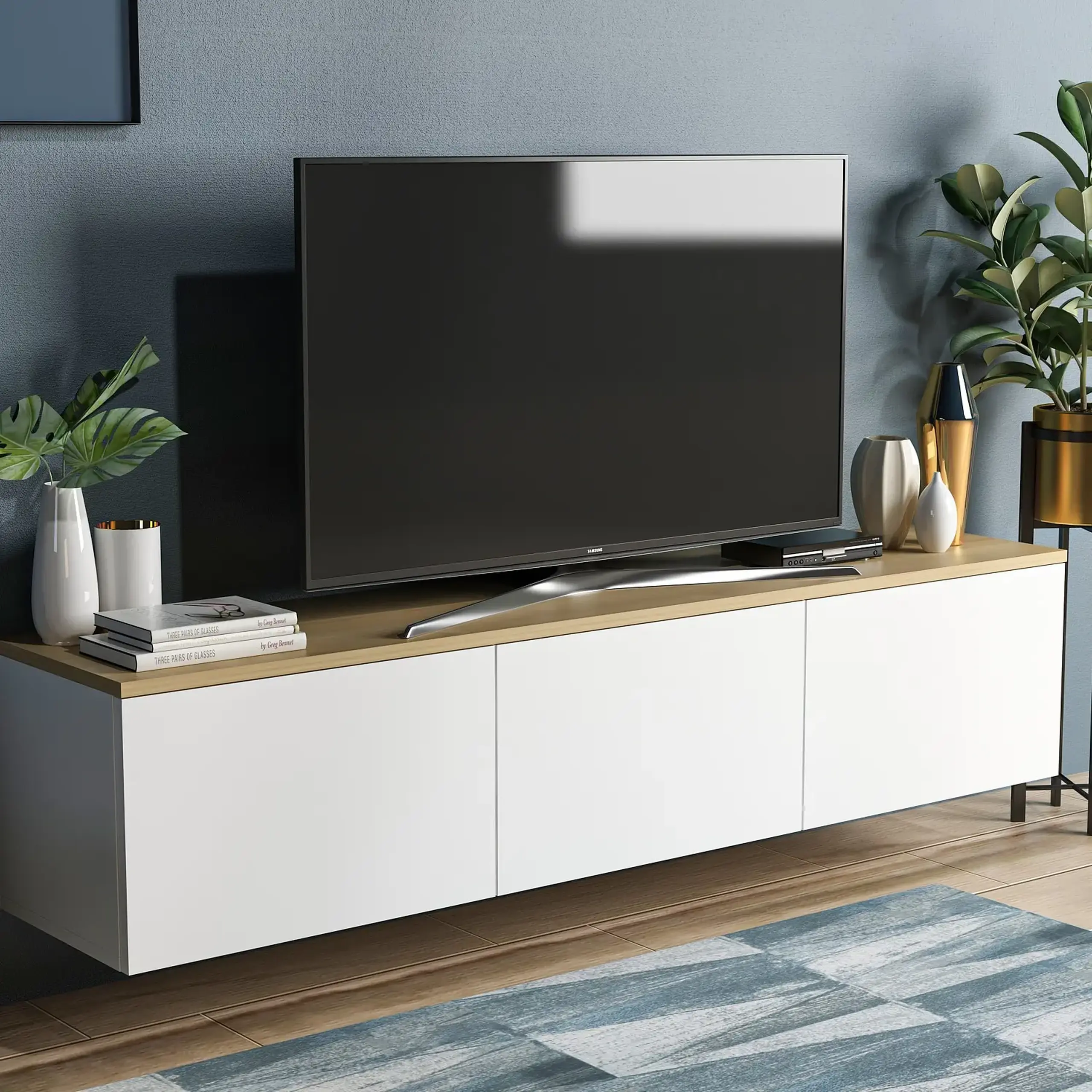 Suport TV Neon - Alb 160 x 35 x 32 cm