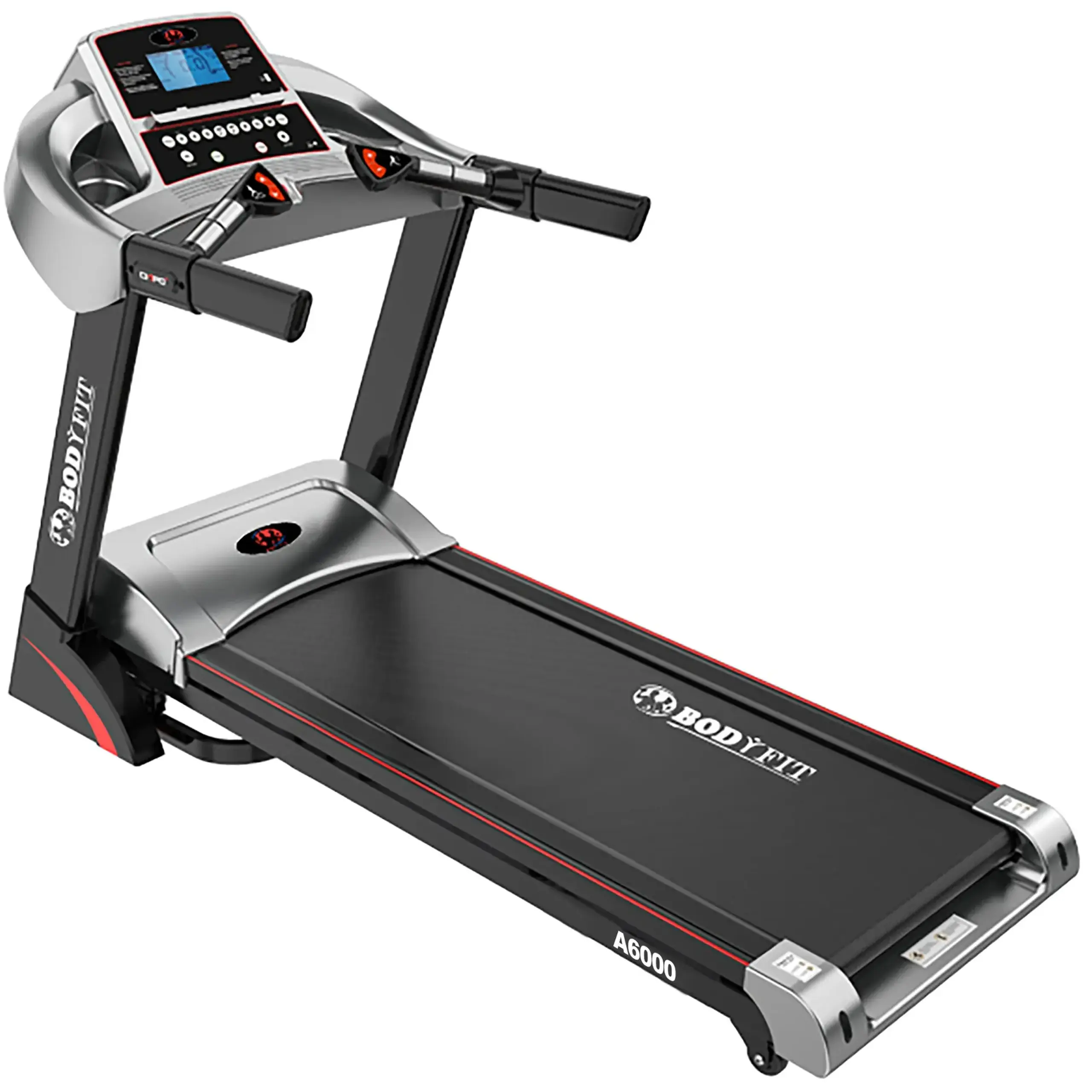 Banda de alergat electrica BodyFit A6000, Motor 3.25 CP, App FitShow, 15% Inclinatie electrica, Viteza pana la 16km/h, 130 kg Greutate Suportata, Suprafata alergare 130 x 46 cm