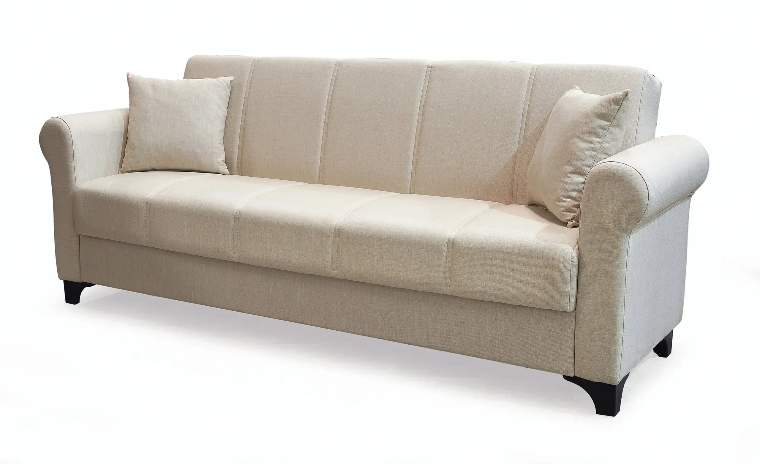 Canapea extensibila, Ares, cu lada de depozitare, 215 x 80 x 80 cm, Bej