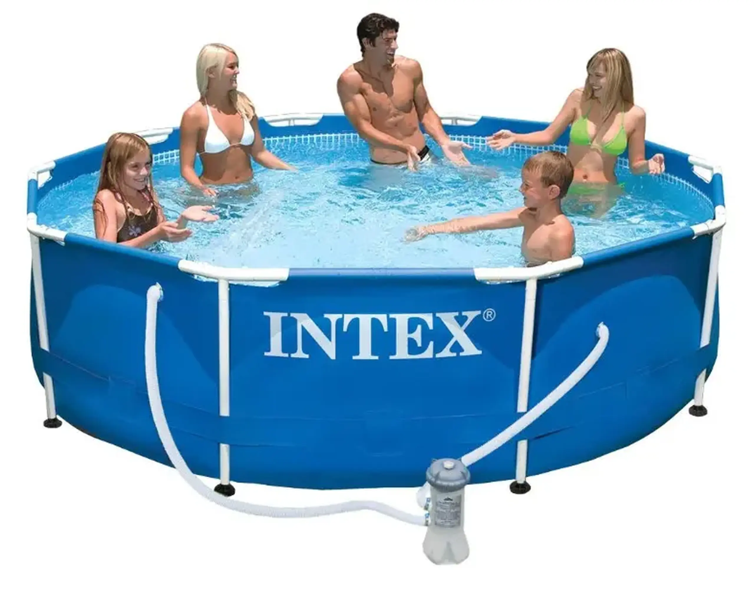 Piscina Intex 28202, cadru metalic, 305 x 76 cm, Pompa filtrare inclusa