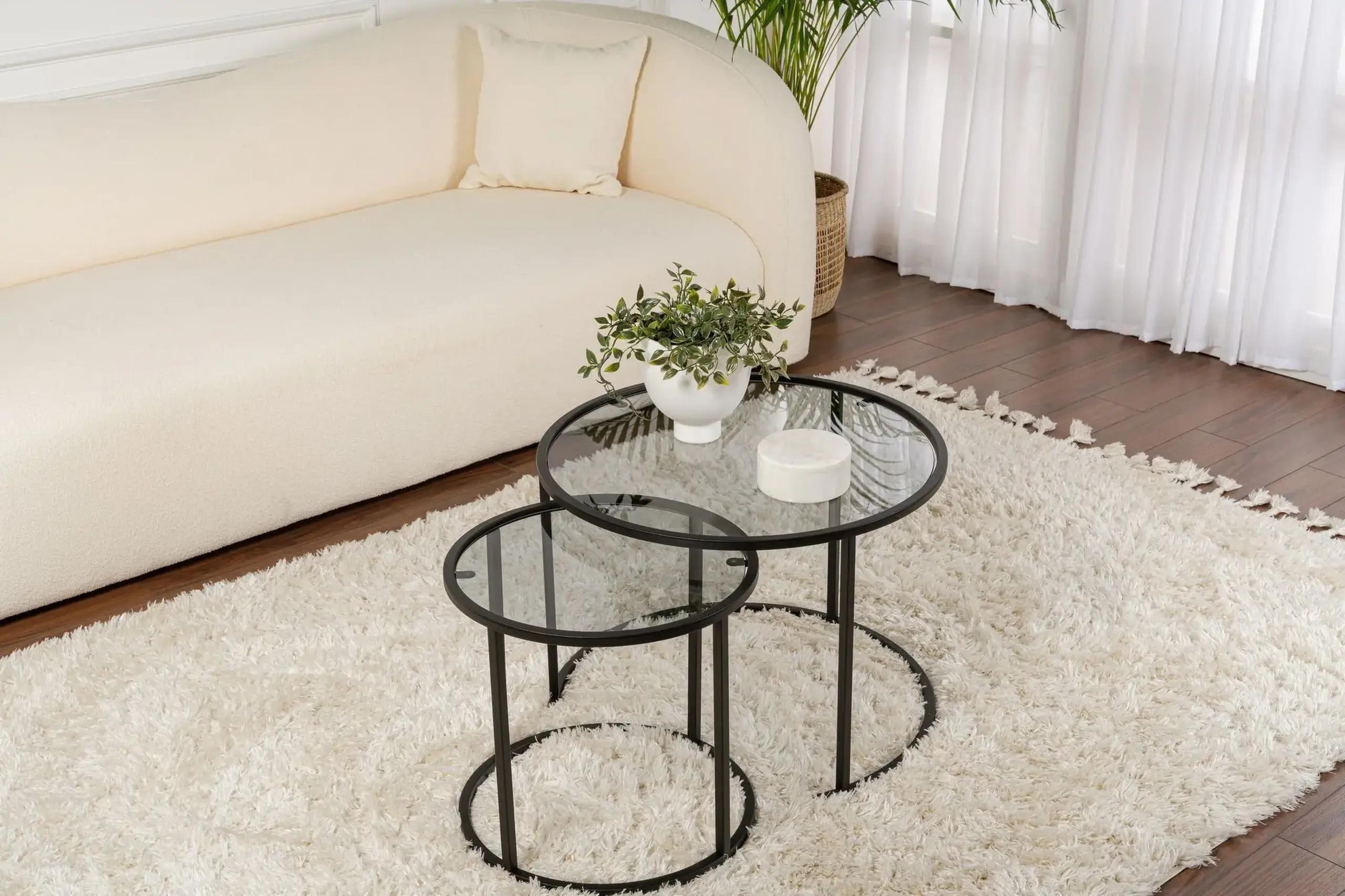 Set masuta de cafea, Tokyo, Negru, 60 x 39 x 60 cm