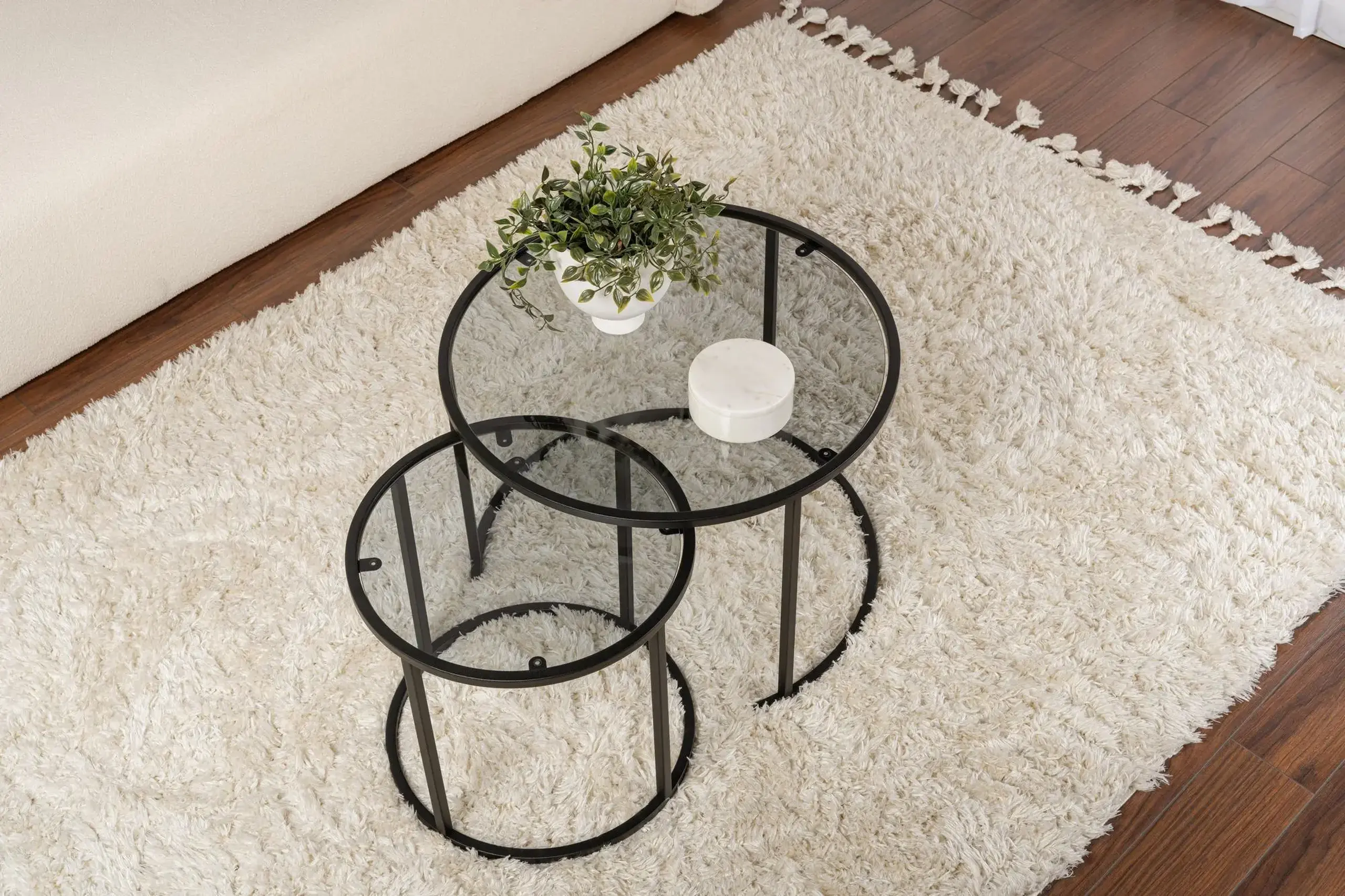 Set masuta de cafea, Tokyo, Negru, 60 x 39 x 60 cm