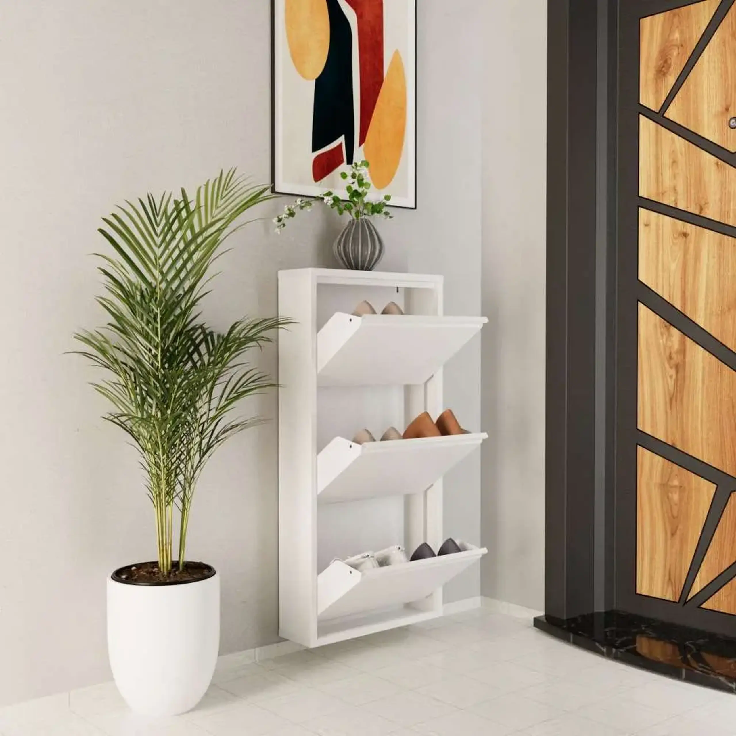 Pantofar, 3 Piece Metal - White, 50 x 103 x 15 cm