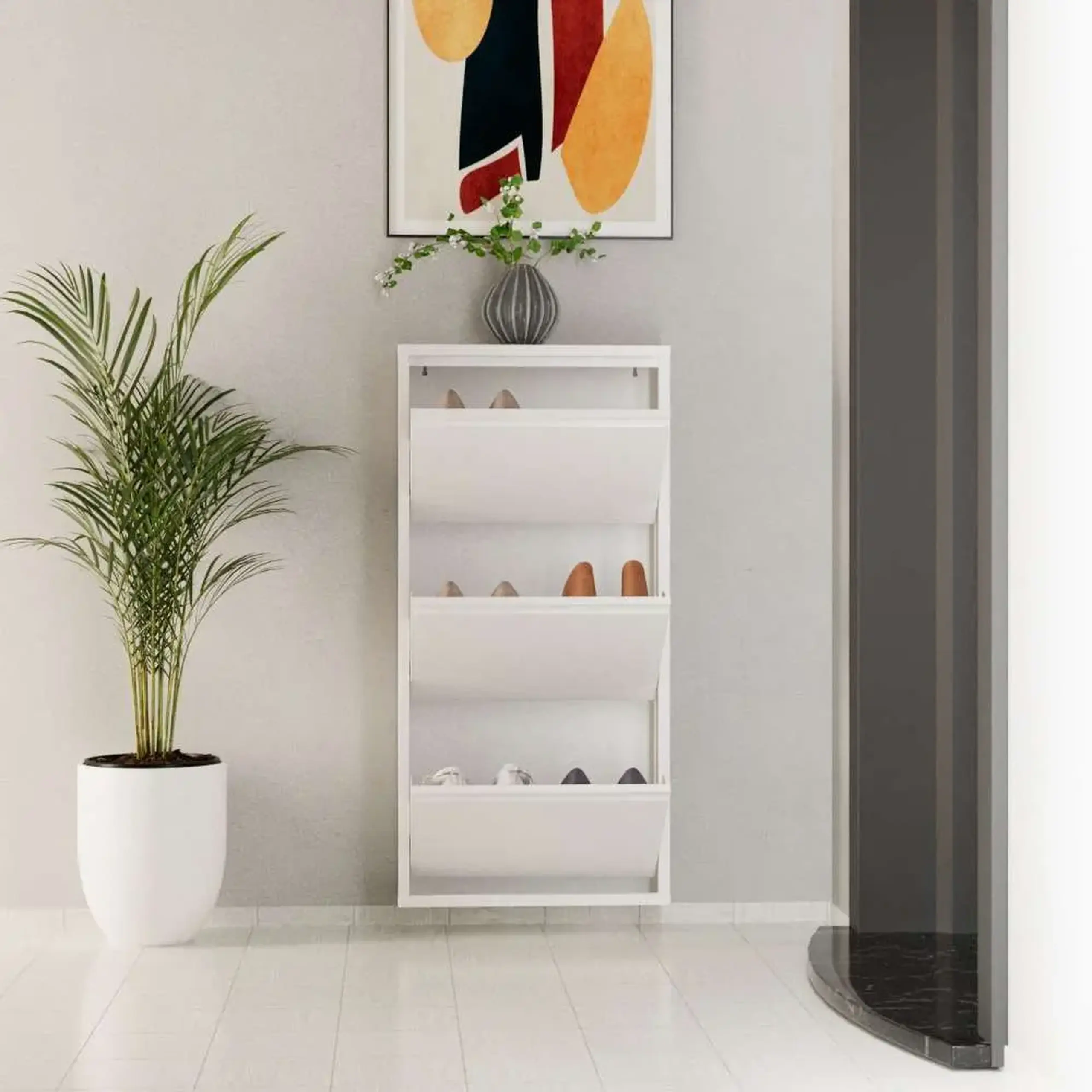 Pantofar, 3 Piece Metal - White, 50 x 103 x 15 cm