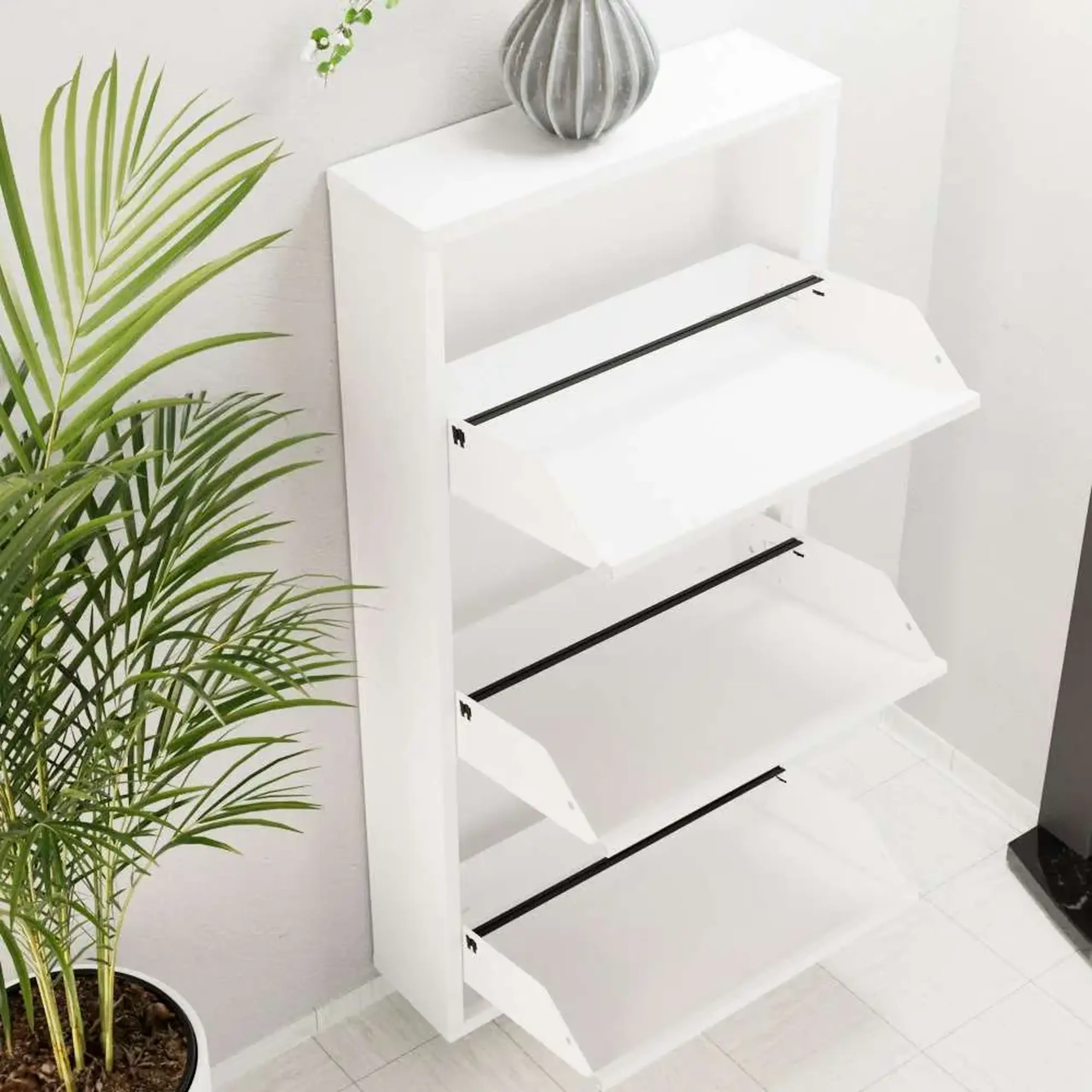 Pantofar, 3 Piece Metal - White, 50 x 103 x 15 cm
