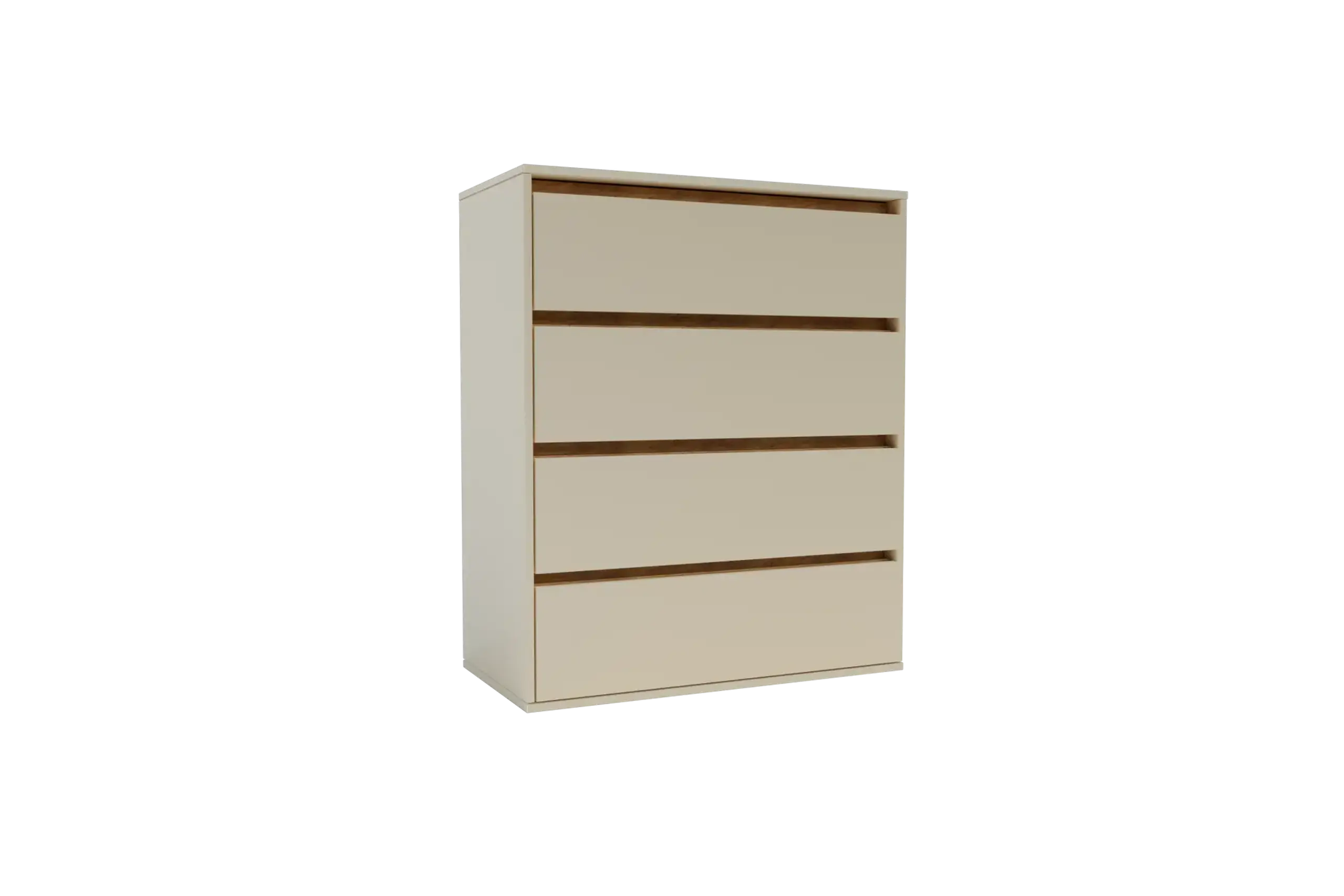 Comoda 4home Ideea K, 80x100x42 cm, 4 sertare, Nimfea Alba/Nimfea Alba