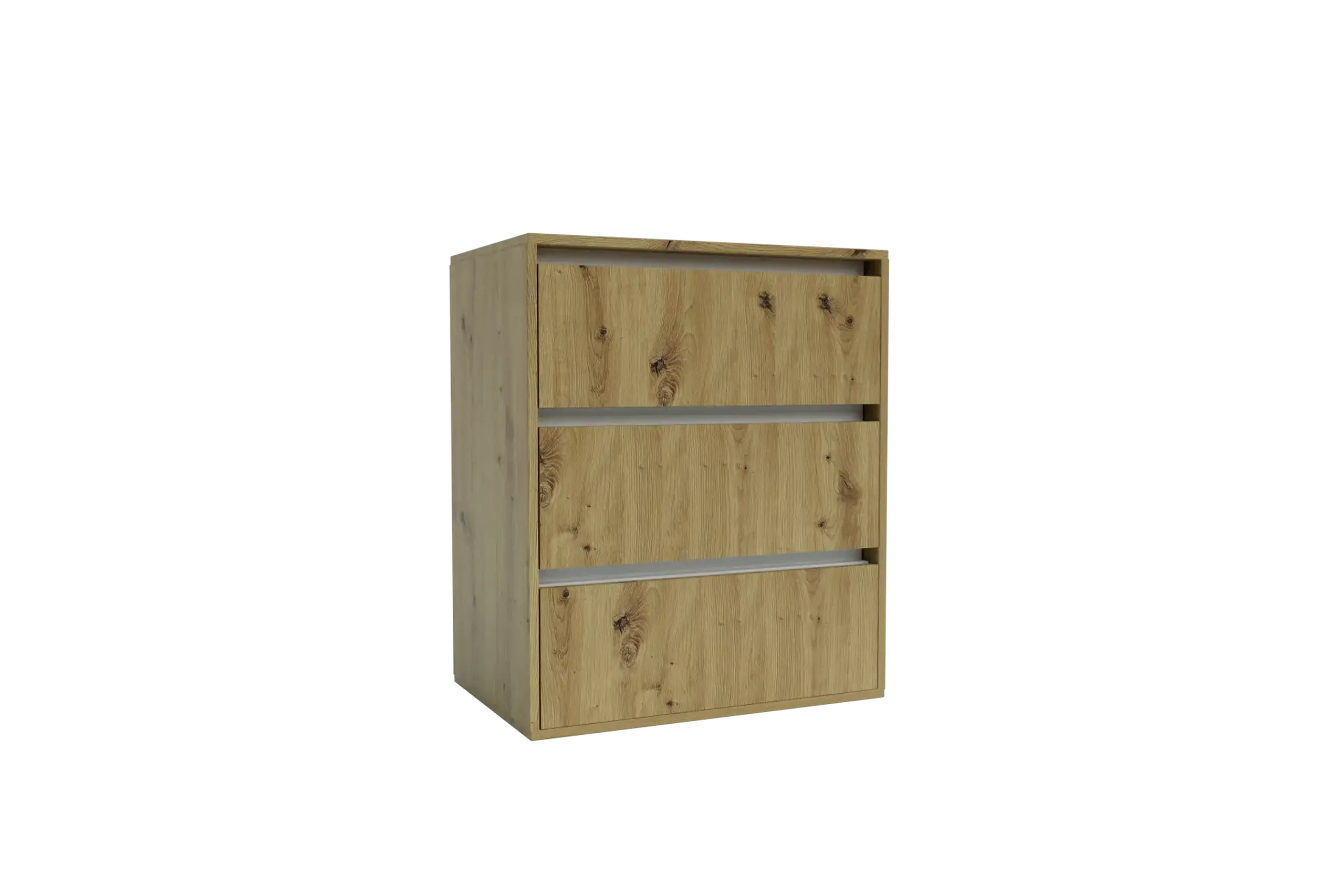 Comoda 4home Ideea K, 76x60x42 cm, 3 sertare, Nimfea Alba/Nimfea Alba