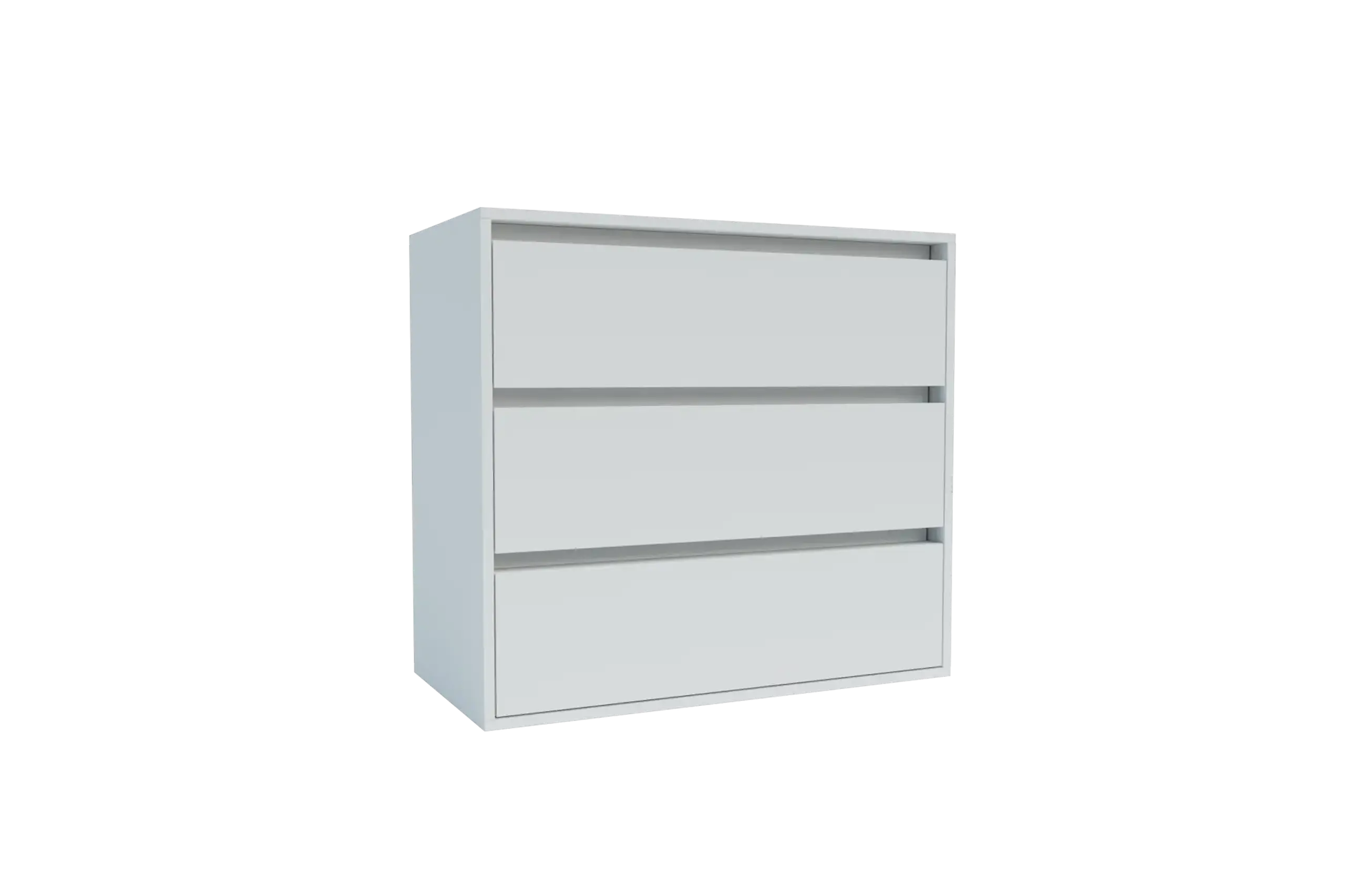 Comoda 4home Ideea K, 76x80x42 cm, 3 sertare, Nimfea Alba/Nimfea Alba