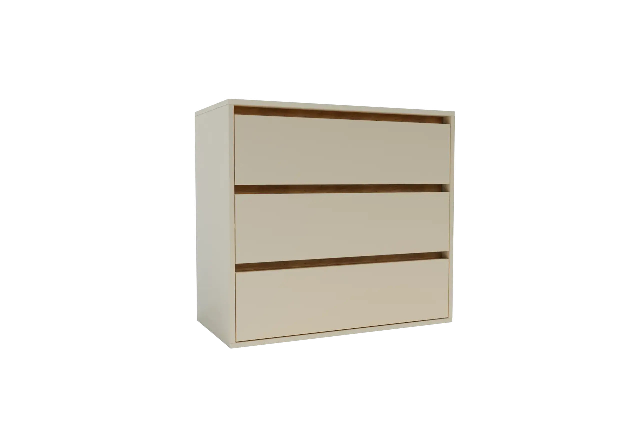 Comoda 4home Ideea K, 76x80x42 cm, 3 sertare, Nimfea Alba/Nimfea Alba