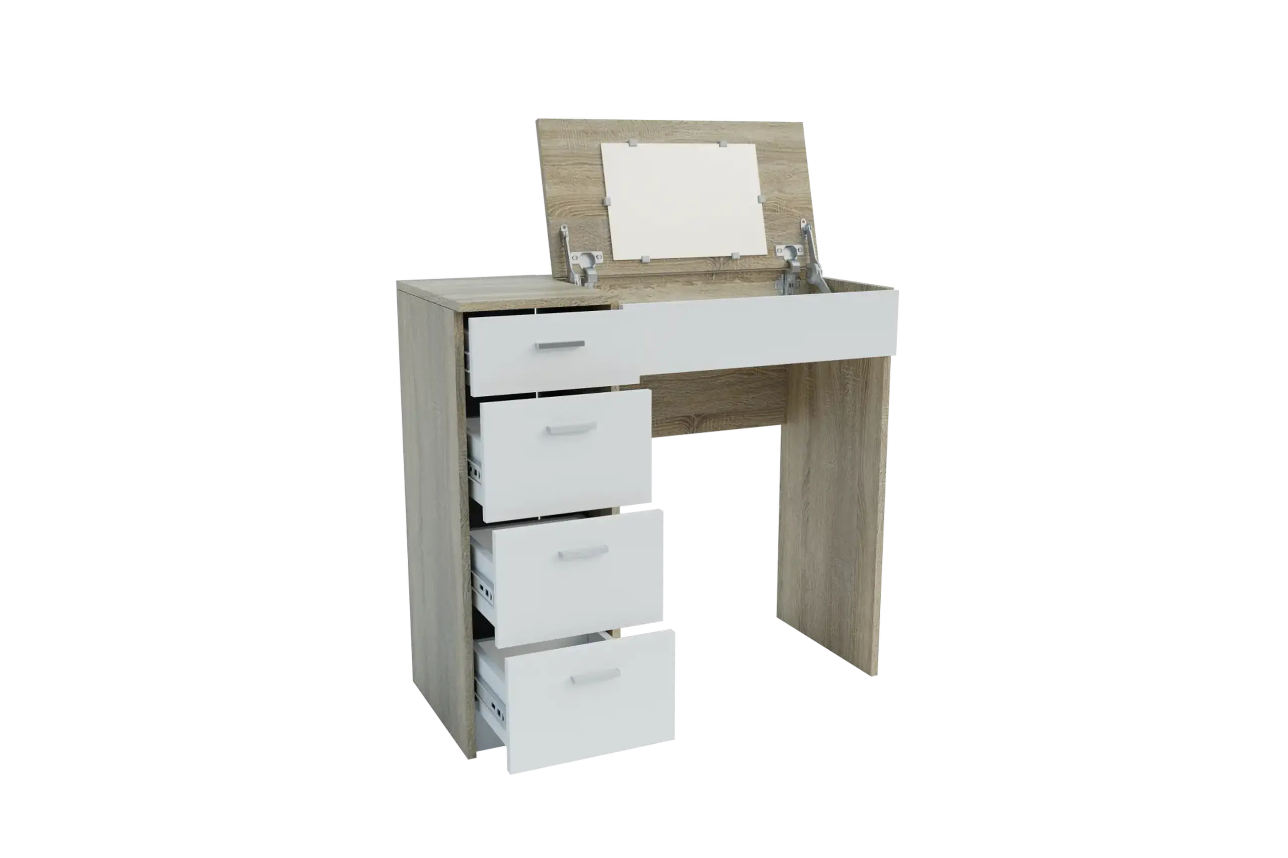 Masa de toaleta 4home Charm, 90x82x42 cm, Stejar Sonoma/Nimfea Alba