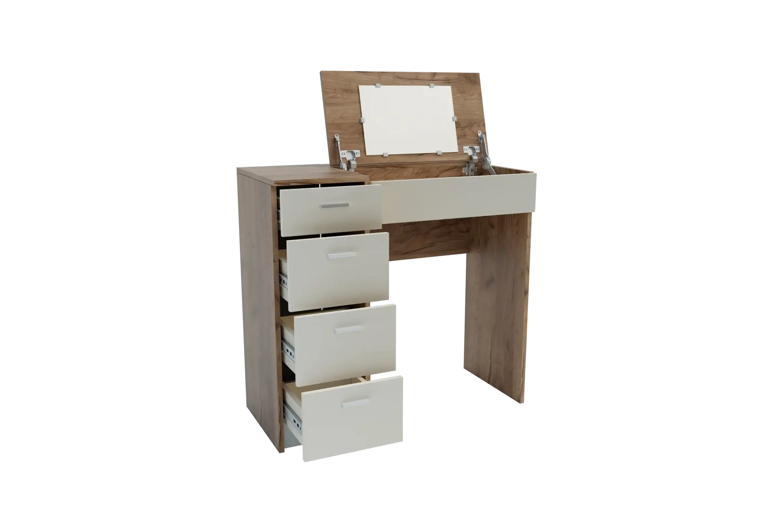 Masa de toaleta 4home Charm, 90x82x42 cm, Stejar Kraft Tabaco/Satin