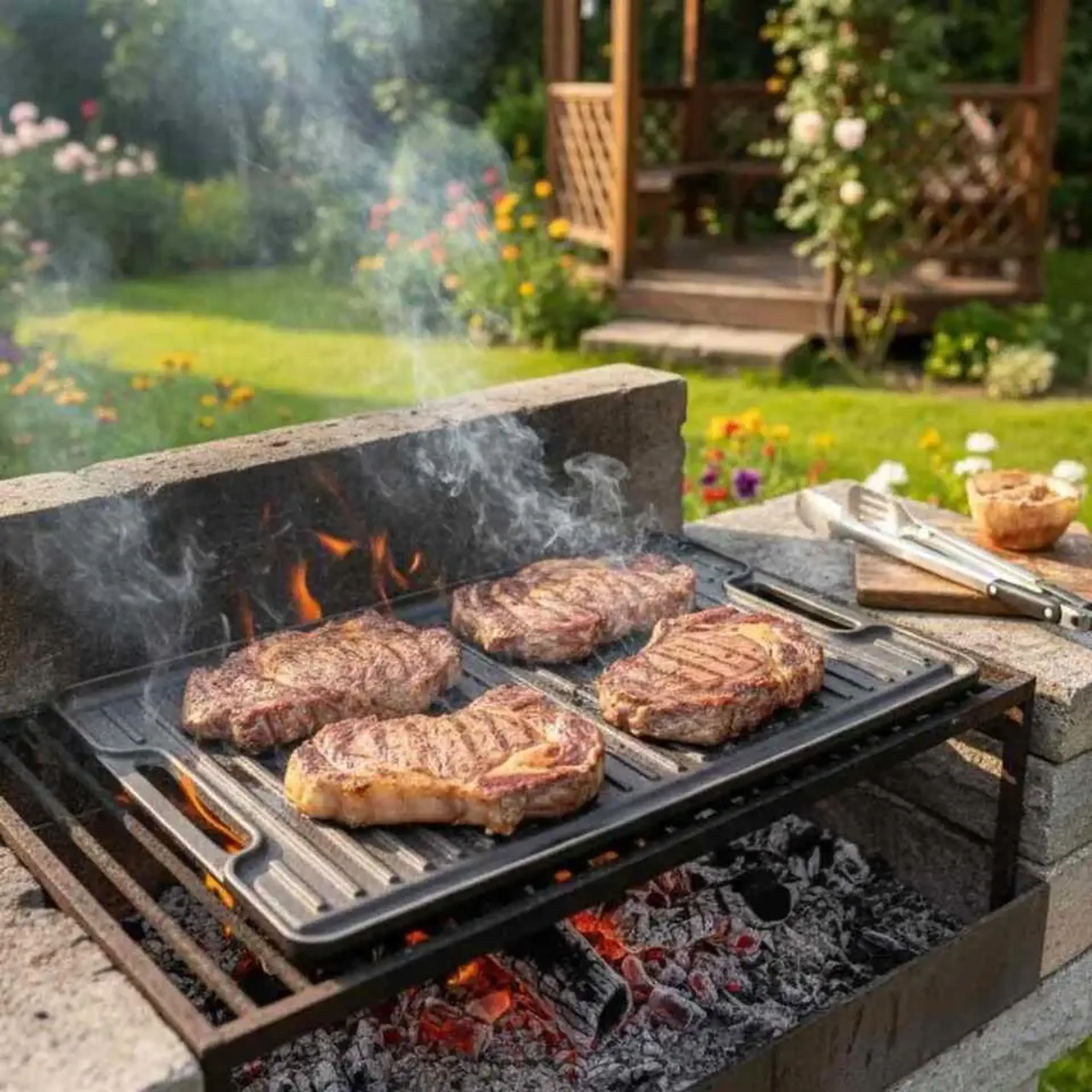 Placa grill - plancha reversibila de fonta pre-asezonata, M-Cooker