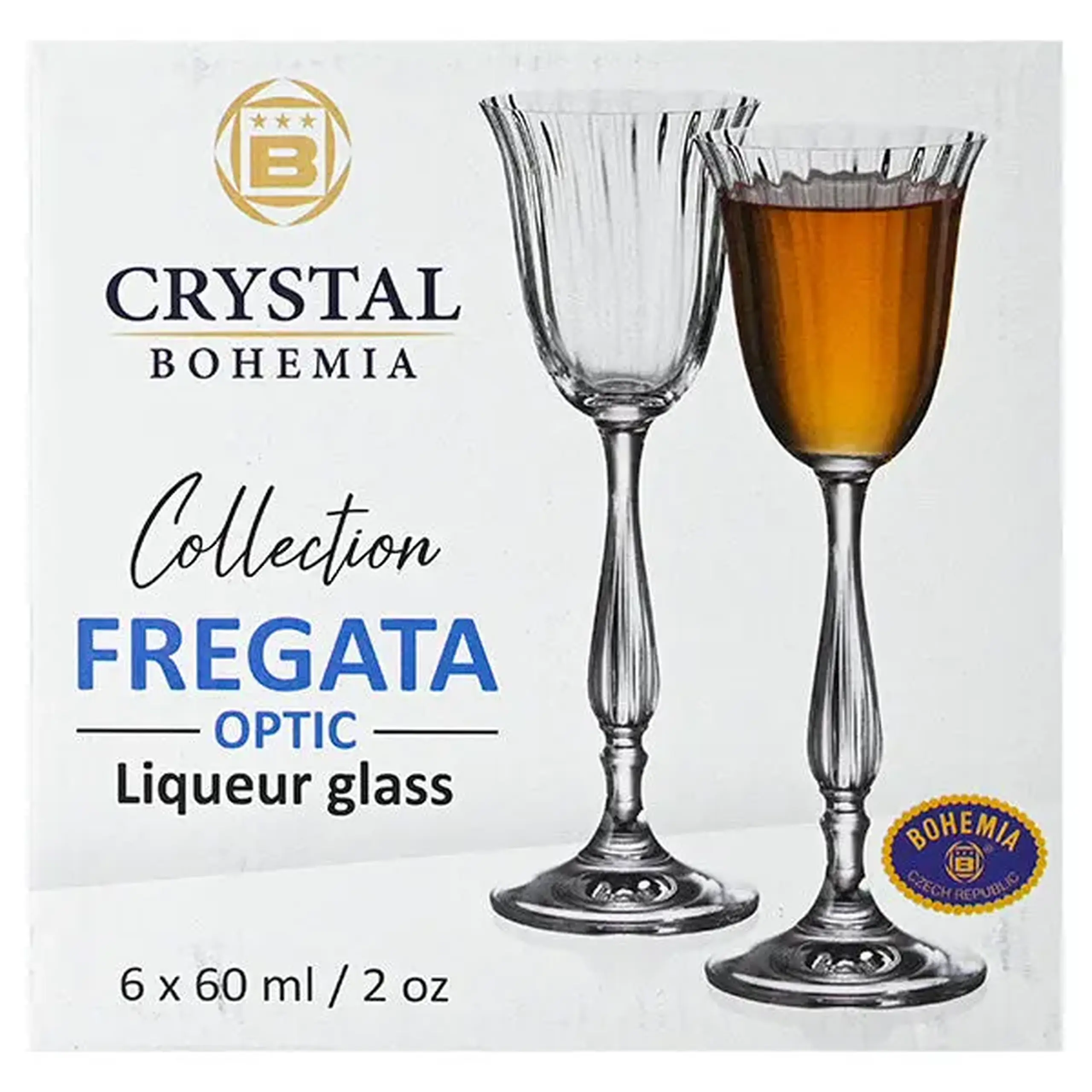 Pahare pentru lichior Fregata Optic, 60 ml, set 6 buc.