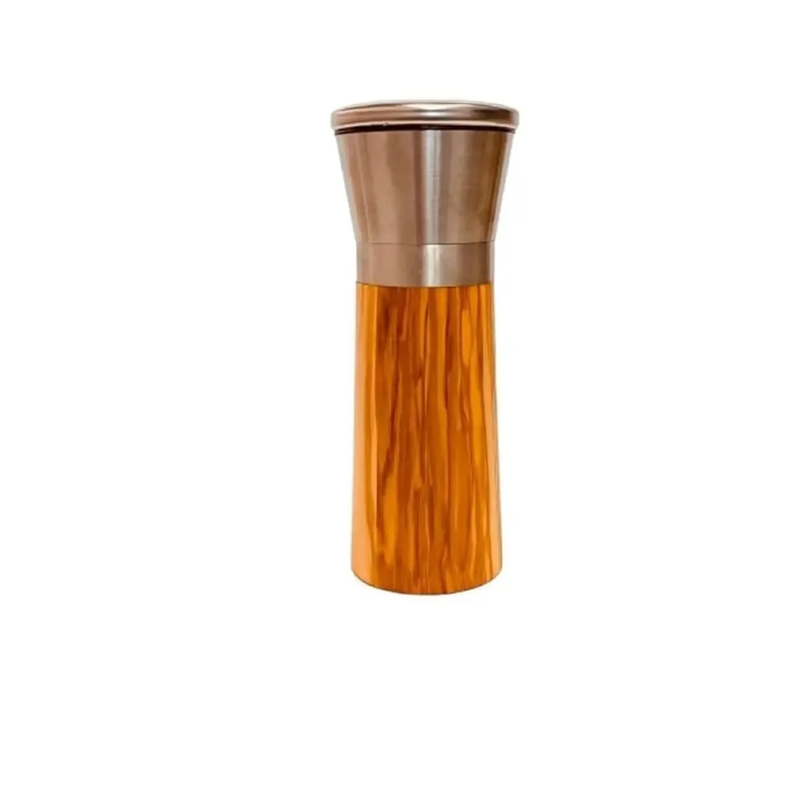 Rașniță din lemn de măslin cu capac din inox pentru sare și piper – 16 cm