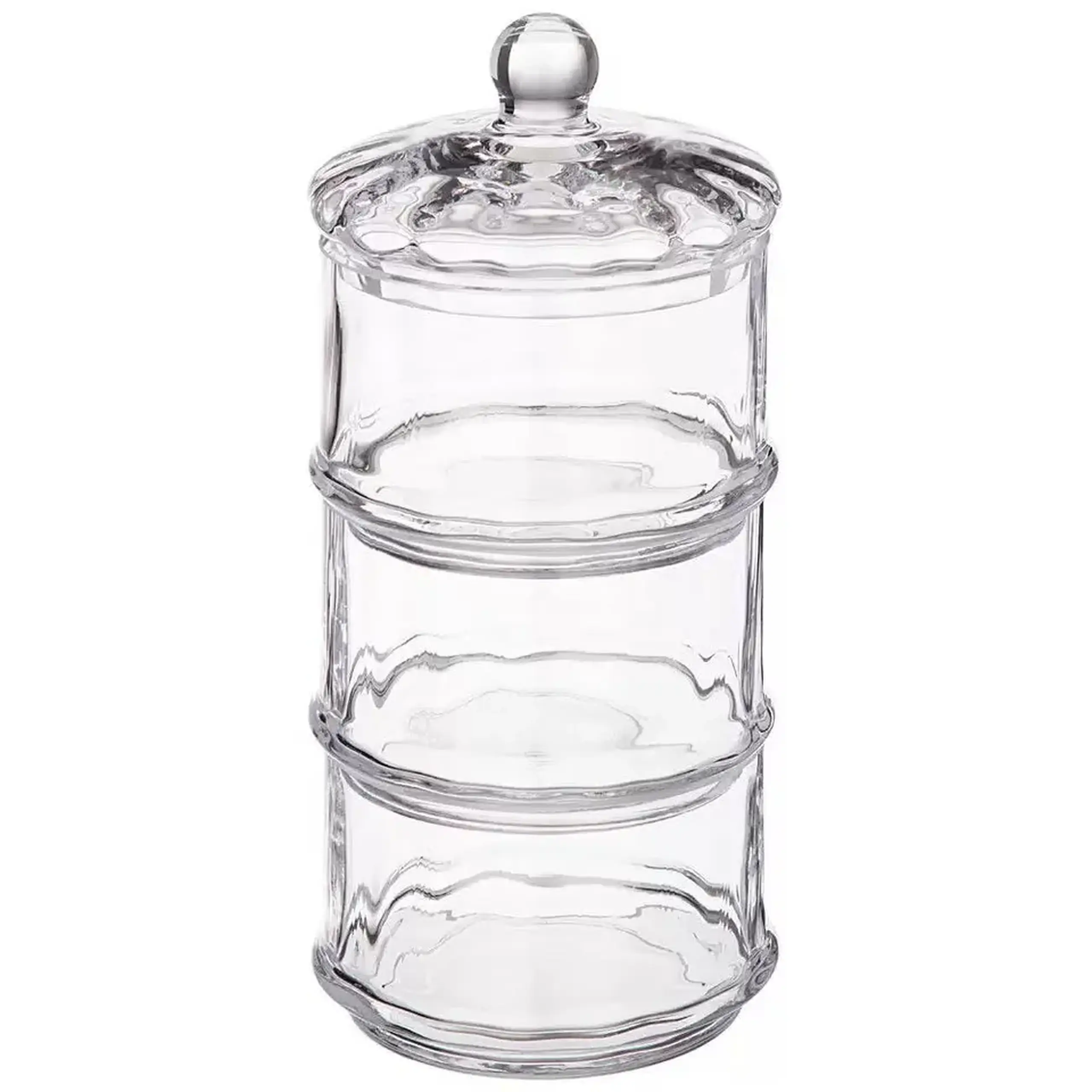 Bol din sticlă în 3 nivele cu capac 17×38 cm – Sencam
