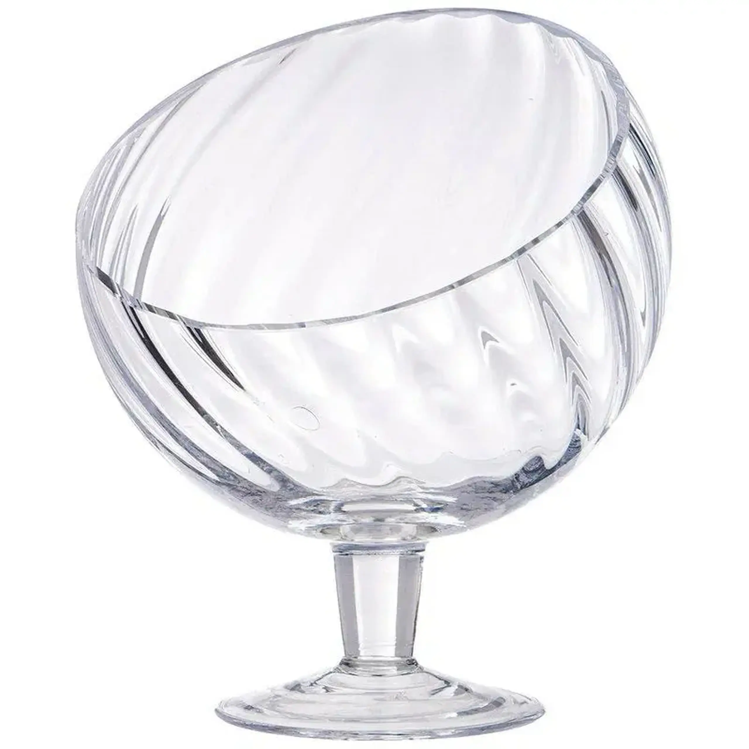 Bol optic înclinat cu picior – Sencam Alegre Glass, handmade