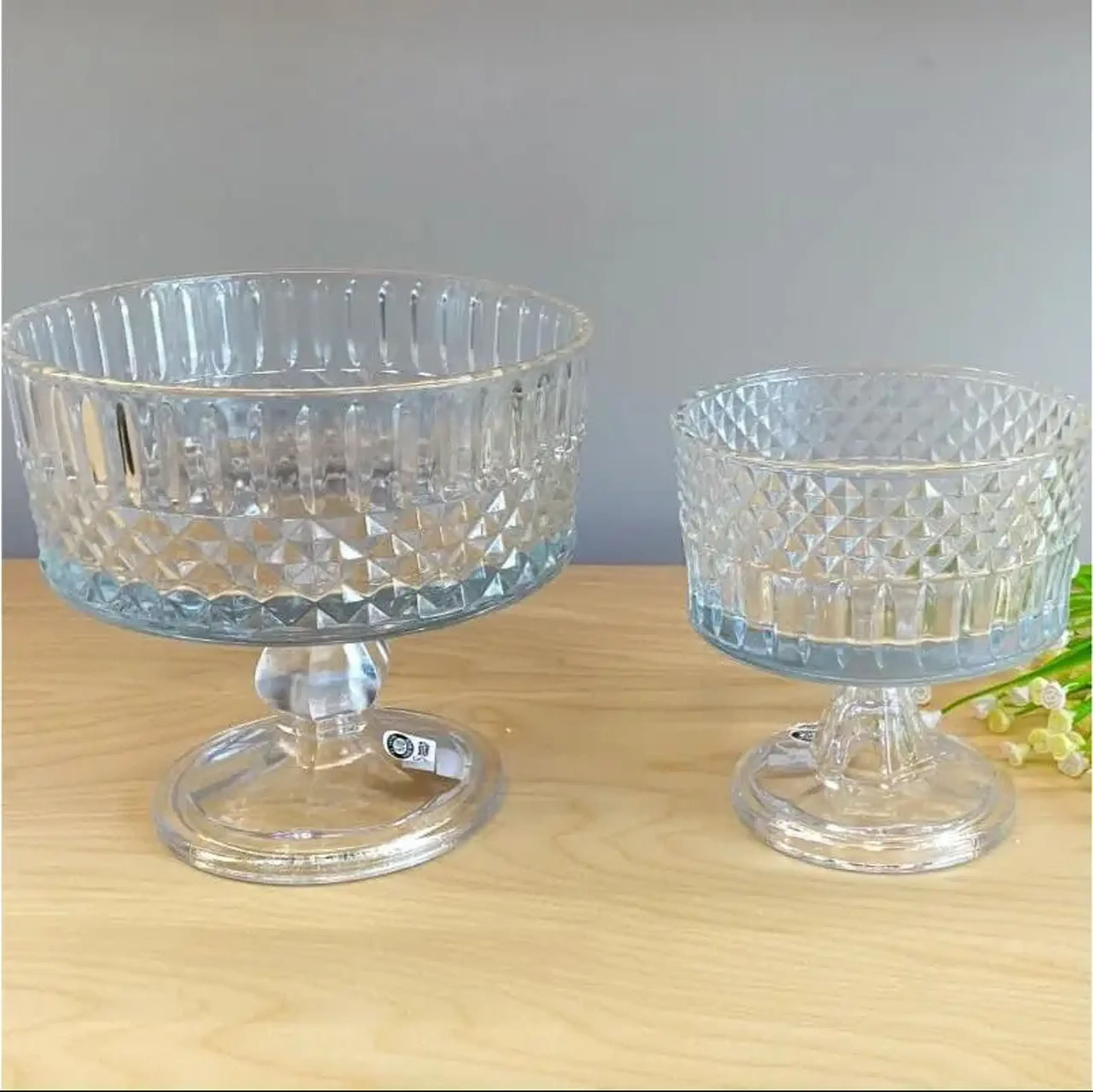 Bol din sticlă cu picior, 14x15 cm, 1 buc, Sencam Alegre Glass