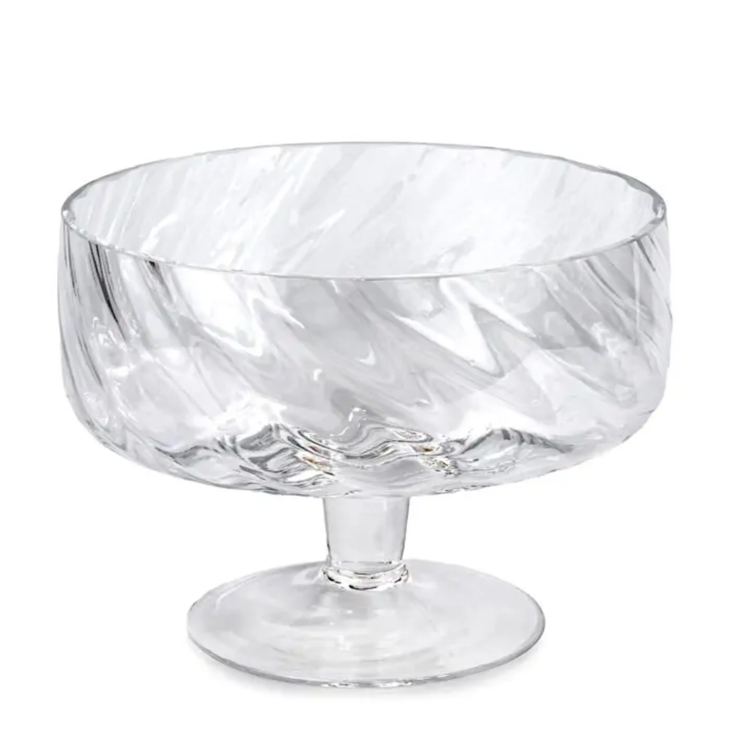 Bol din sticlă Optic cu picior, Sencam Alegre Glass – handmade