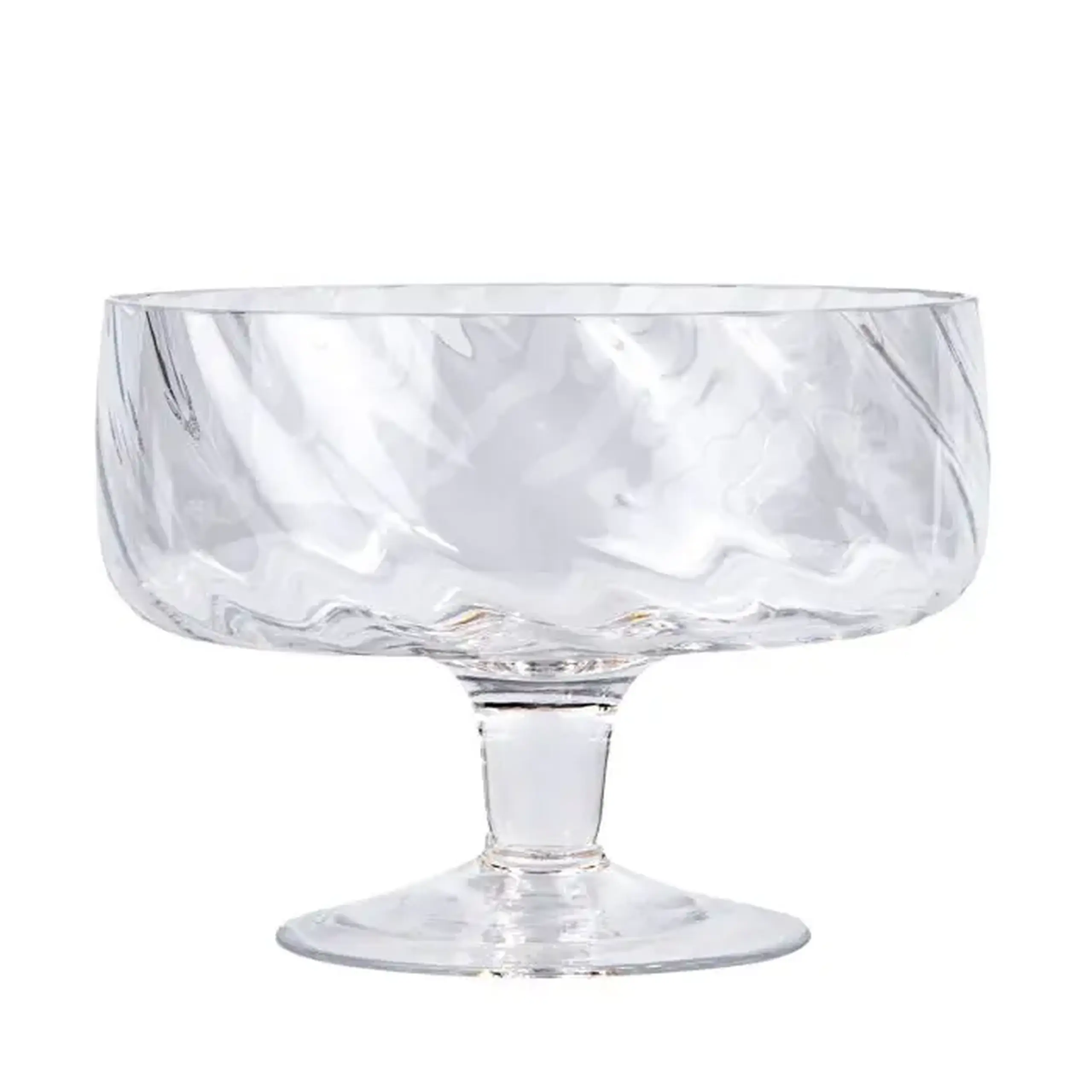 Bol din sticlă Optic cu picior, Sencam Alegre Glass – handmade