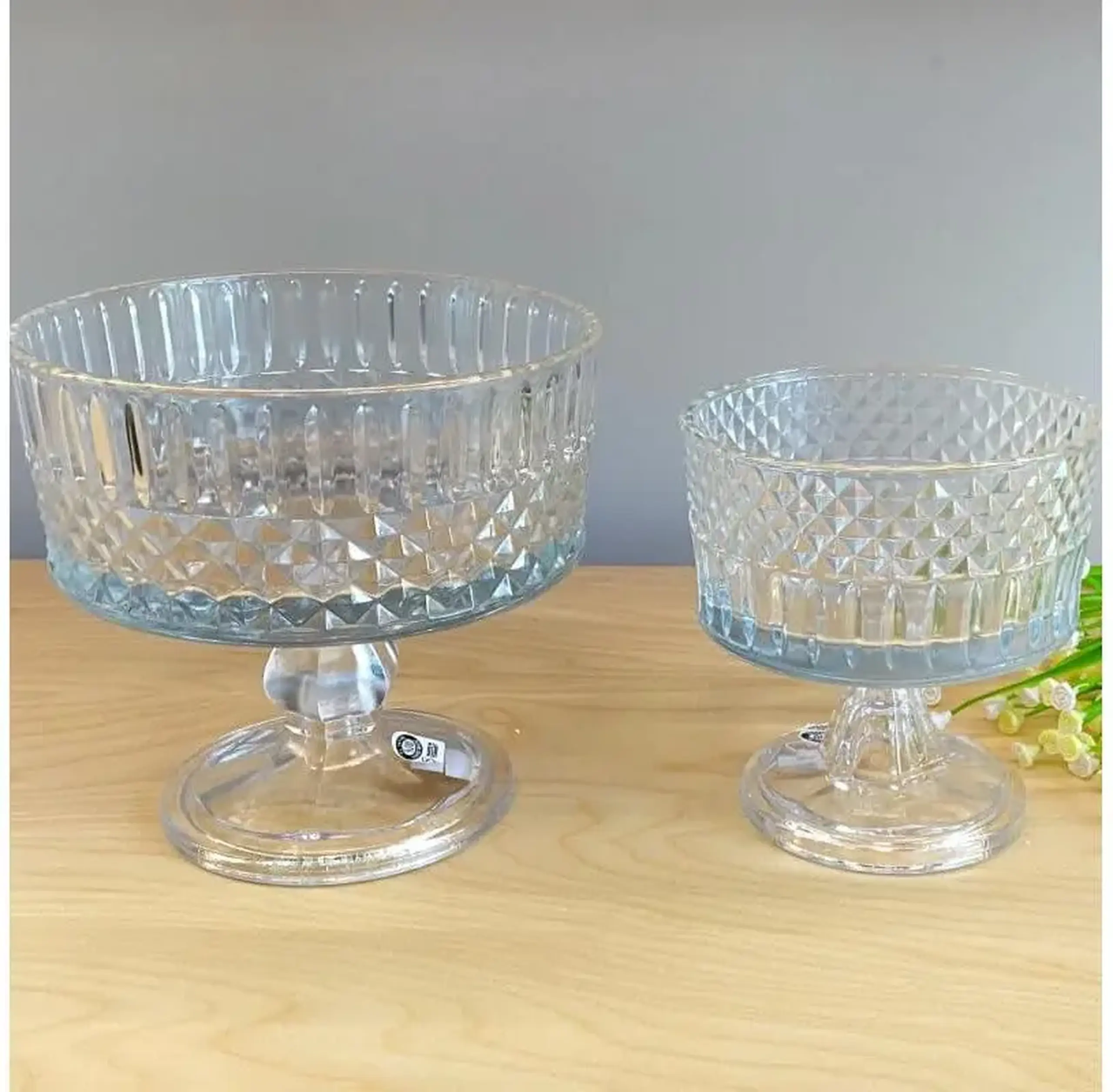 Bol Sticla cu Picior Sencam Alegre Glass – Handmade, 19x17 cm, pentru Deserturi/Salate
