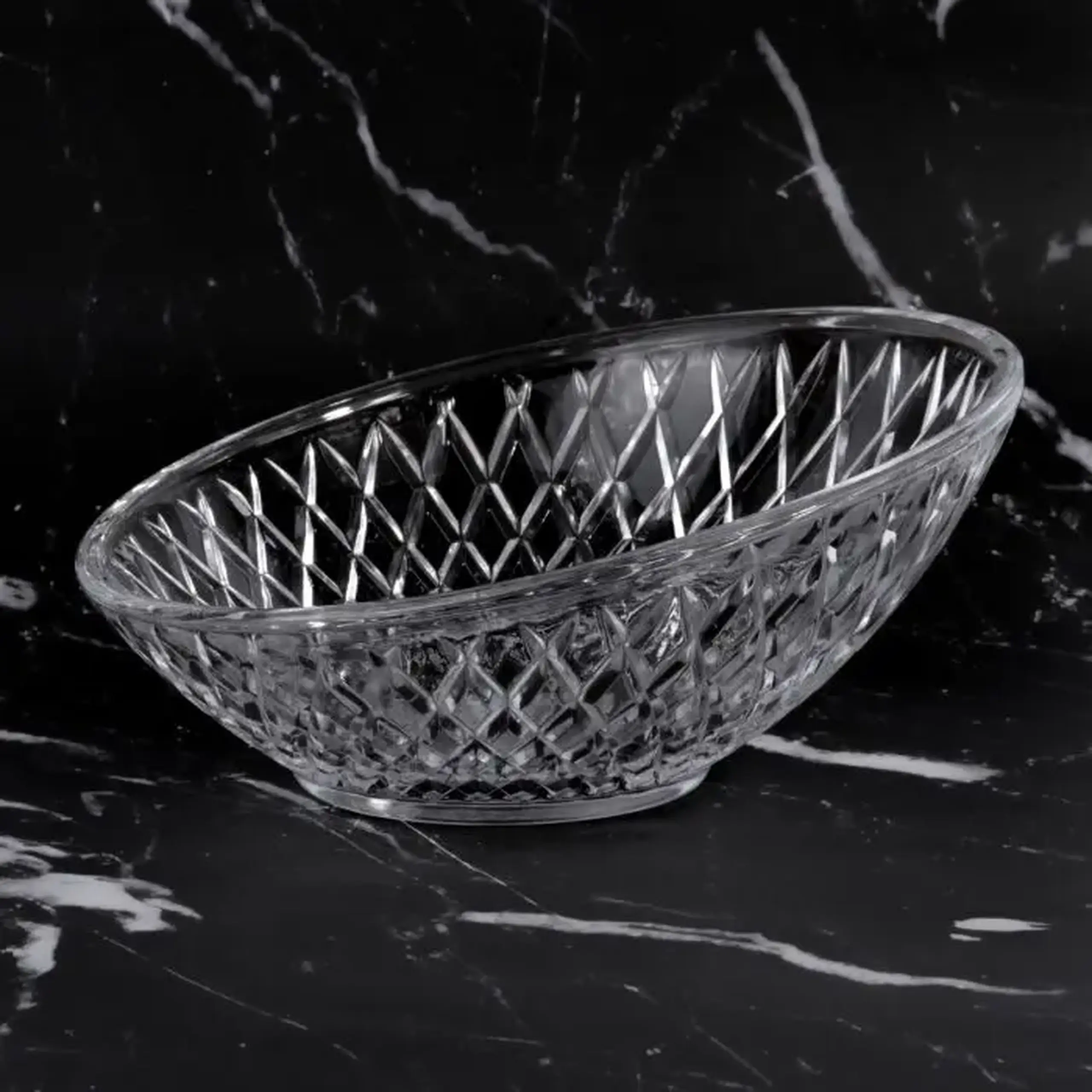 Salatiera Inclinata Sticla Handmade Sencam Alegre Glass – Bol Servire 22x9 cm