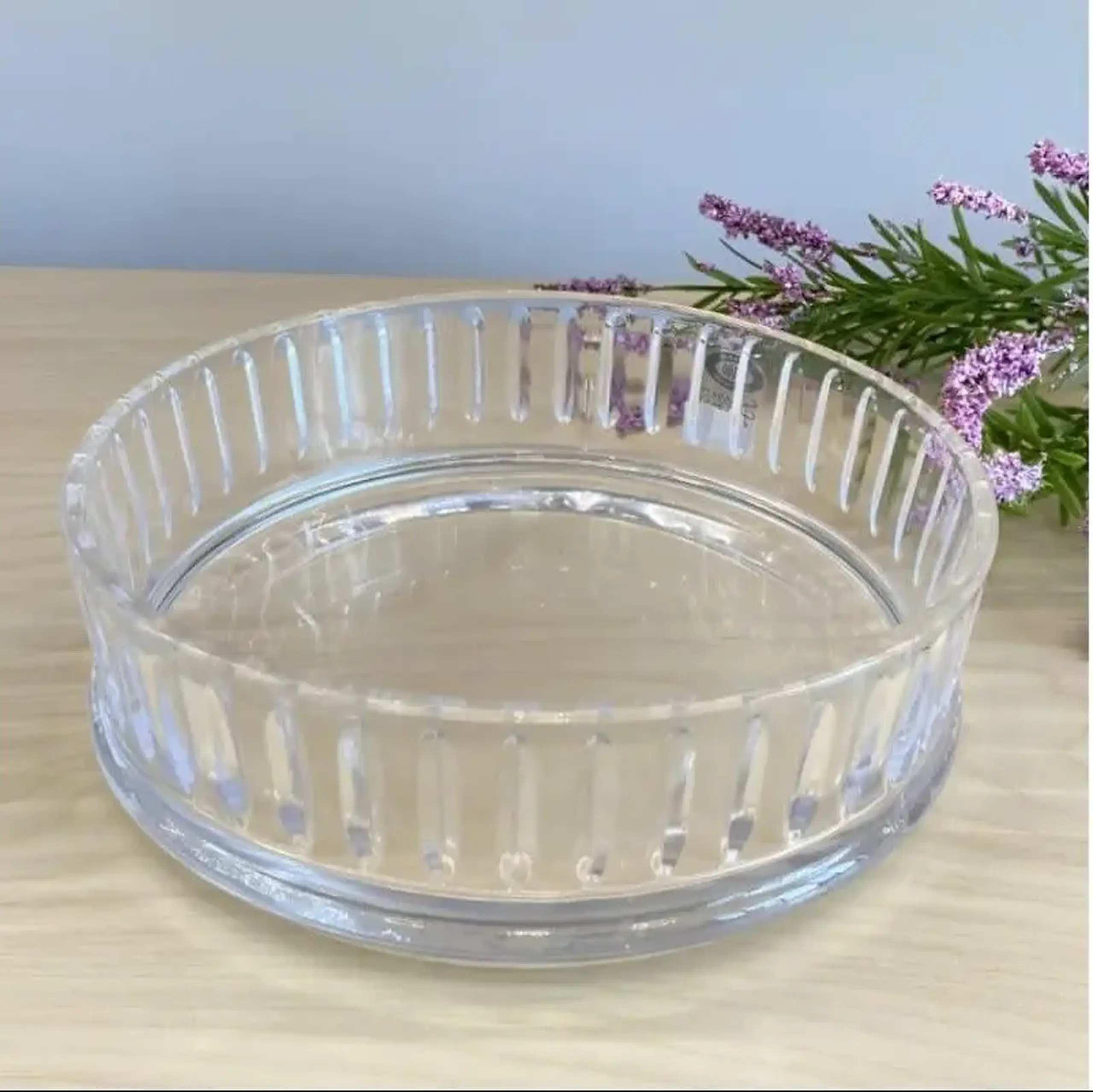 Platou Rotund Sticla Handmade Sencam Alegre Glass – 19x6 cm, Servire Prajituri/Gustari