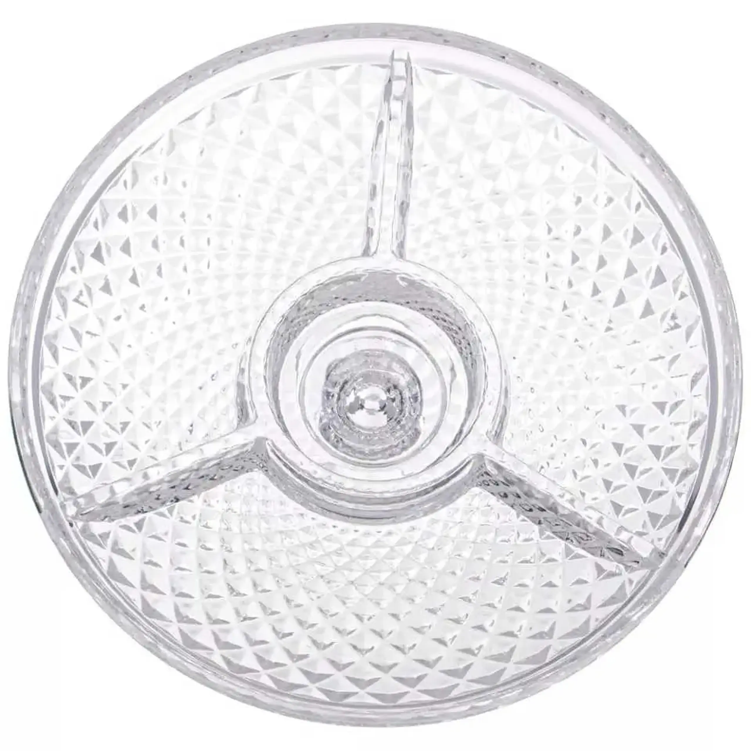 Platou rotund secționat din sticlă cu picior, 19,5x11 cm – Sencam Alegre Glass