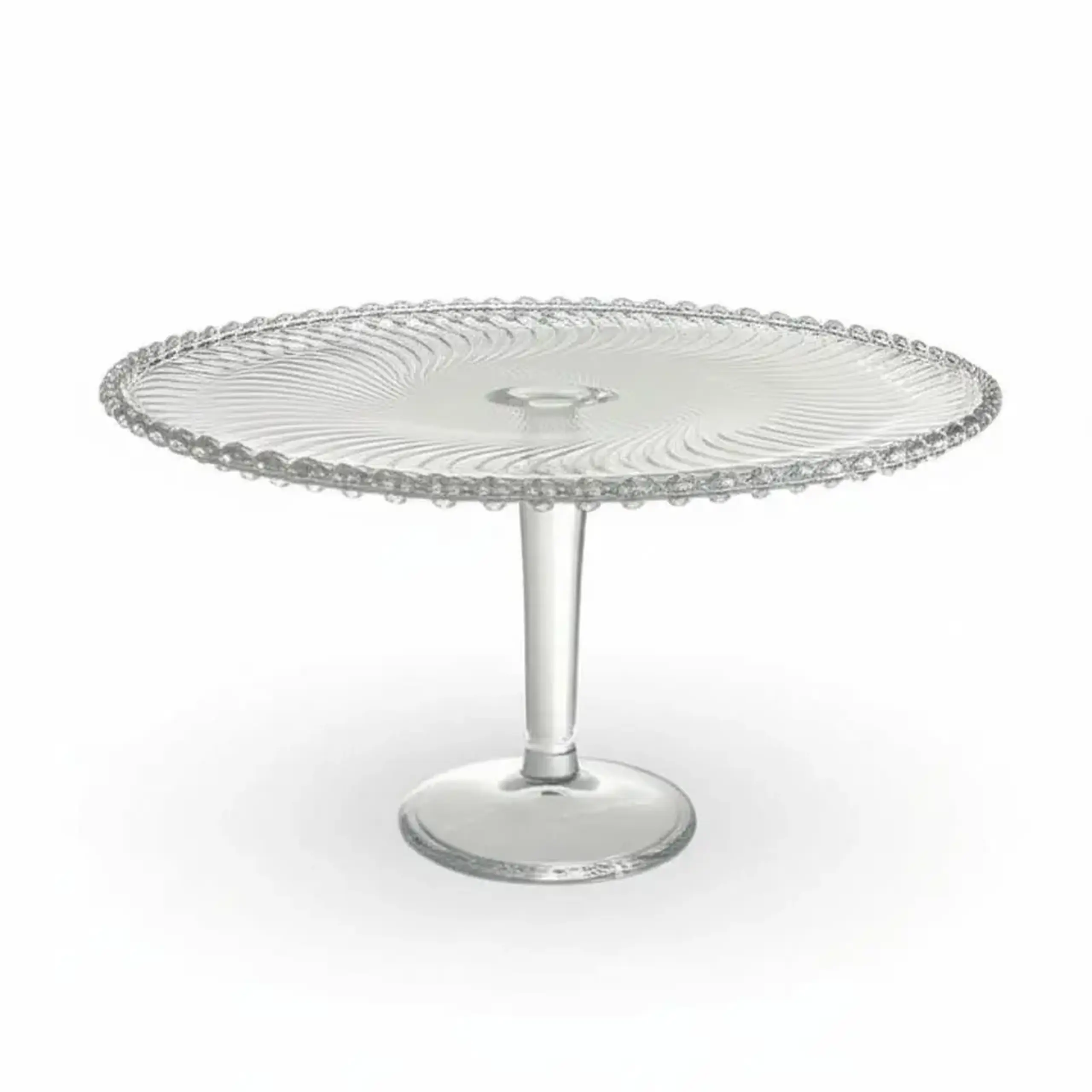 Platou din sticlă cu picior pentru patiserie 33x21 cm, Sencam