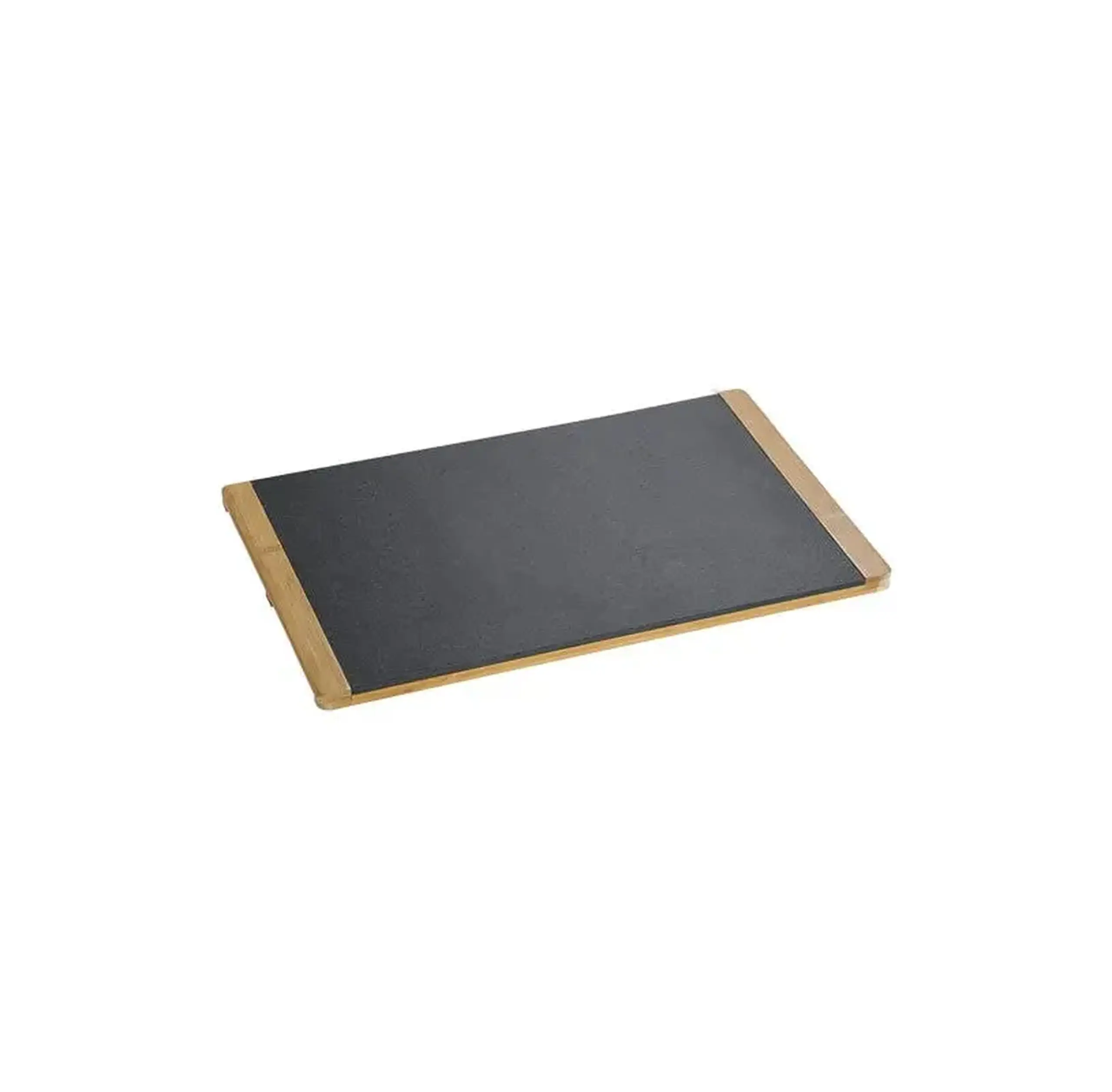 Platou din piatră vulcanică Kesper cu suport din bambus – 34 × 26 cm