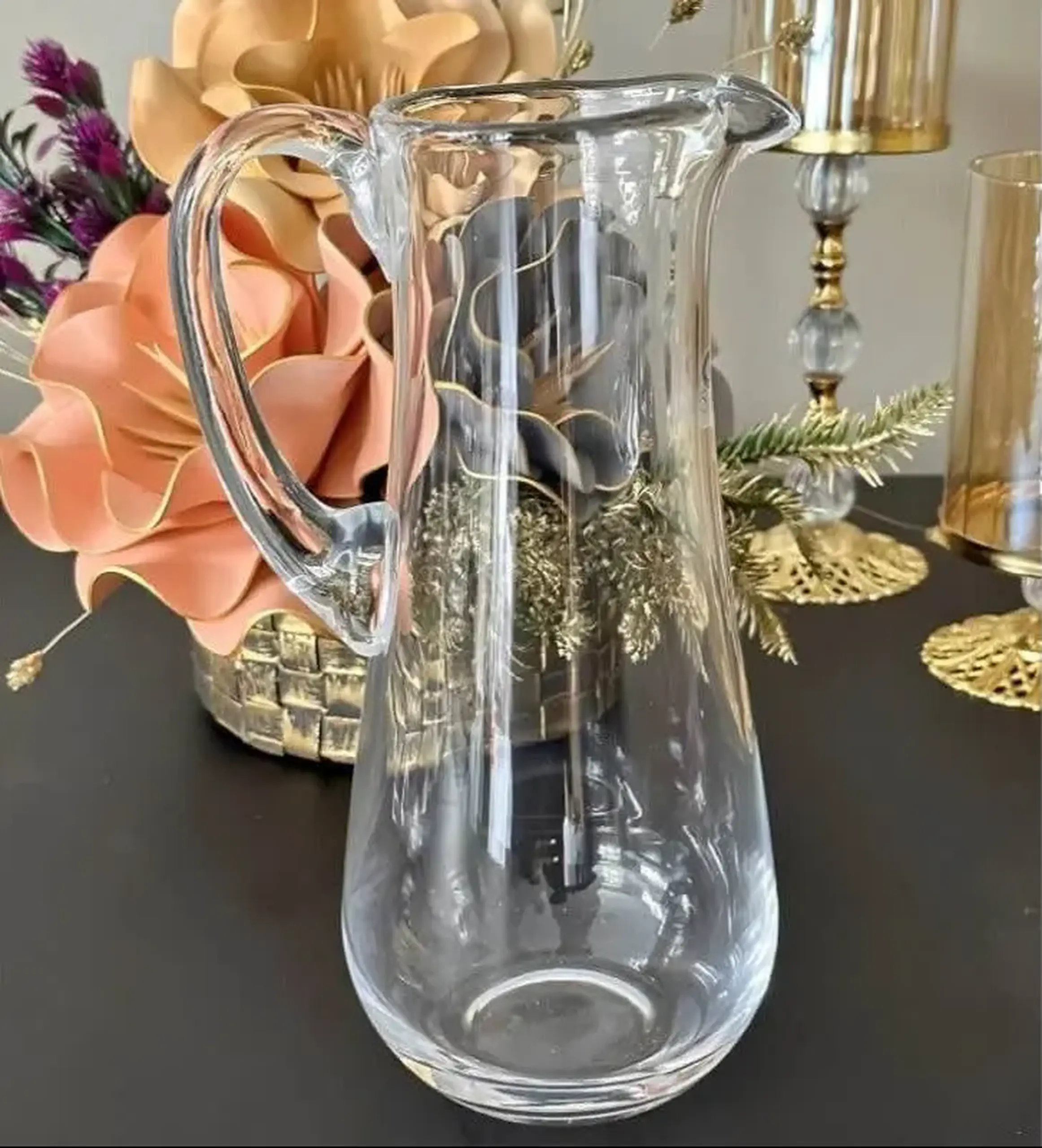 Carafă din sticlă handmade 1,5 L Sencam Alegre Glass cu mâner ergonomic