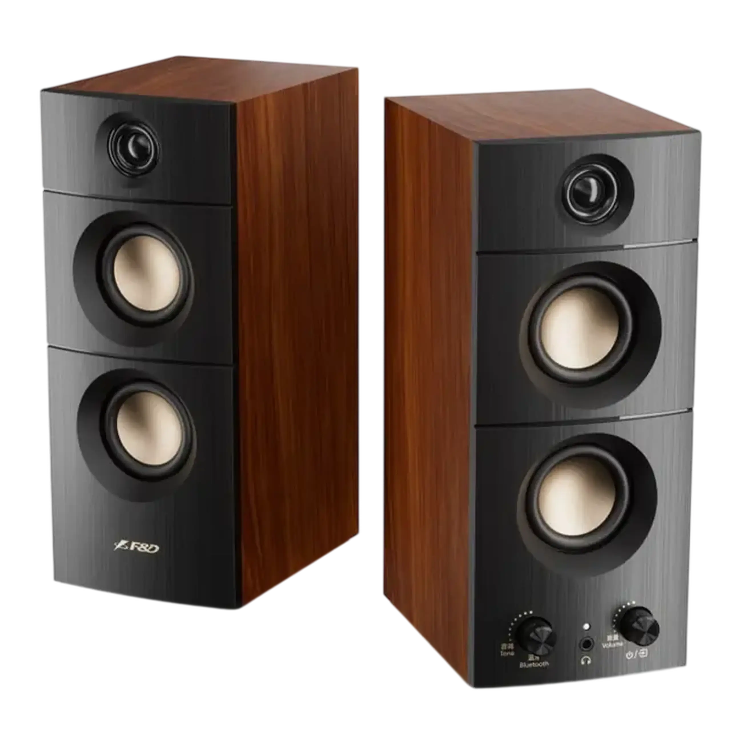 Boxe F&D R330BT Negru+Lemn