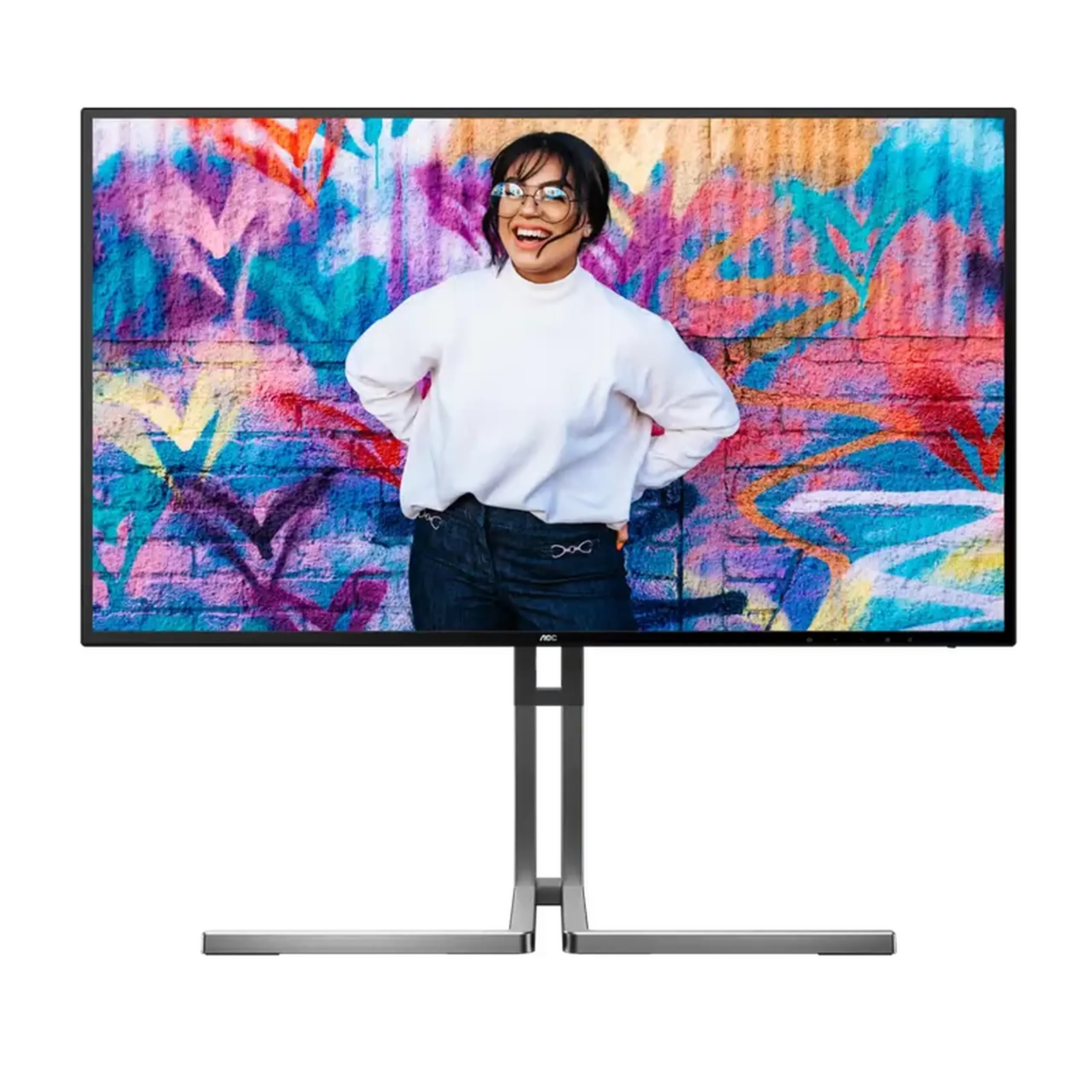 27" AOC U27U3CV, negru, IPS, 3840x2160, 60 Hz, Adaptive Sync, 4 ms, 400 cd, HDR400, HDMI+DP+USB+TypeC,Spkrs,Pivo