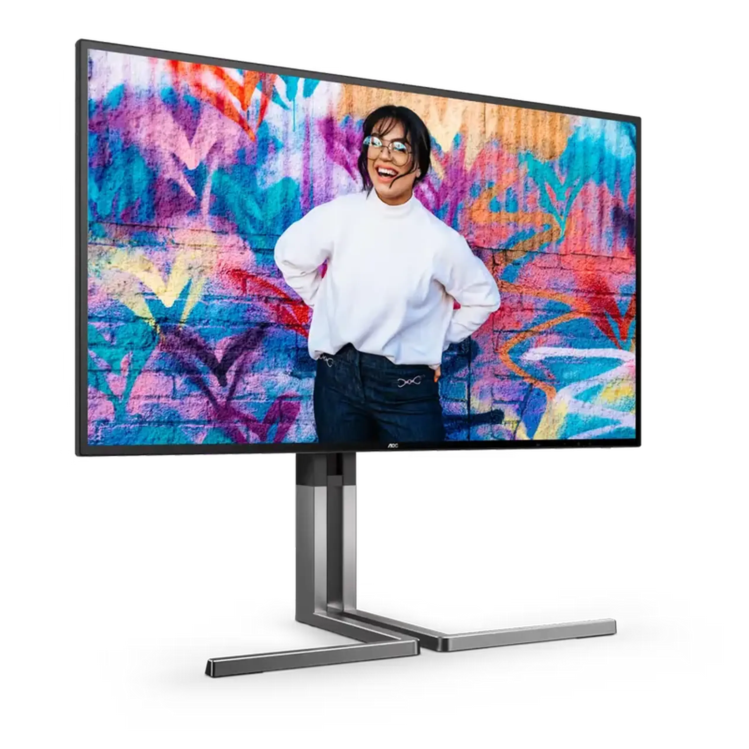 27" AOC U27U3CV, negru, IPS, 3840x2160, 60 Hz, Adaptive Sync, 4 ms, 400 cd, HDR400, HDMI+DP+USB+TypeC,Spkrs,Pivo