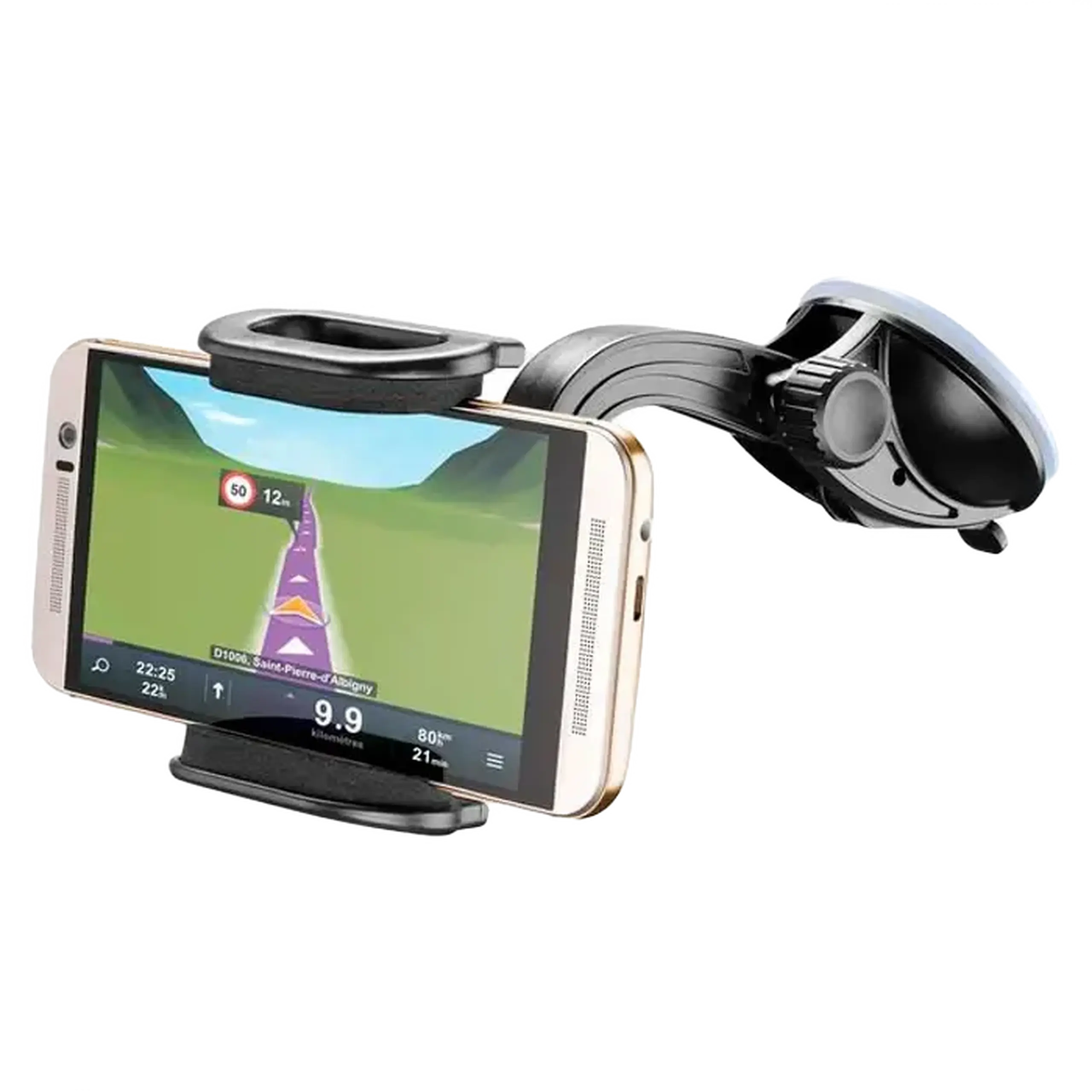 Suport Auto Cellularline Hug Flexi - Universal, Negru