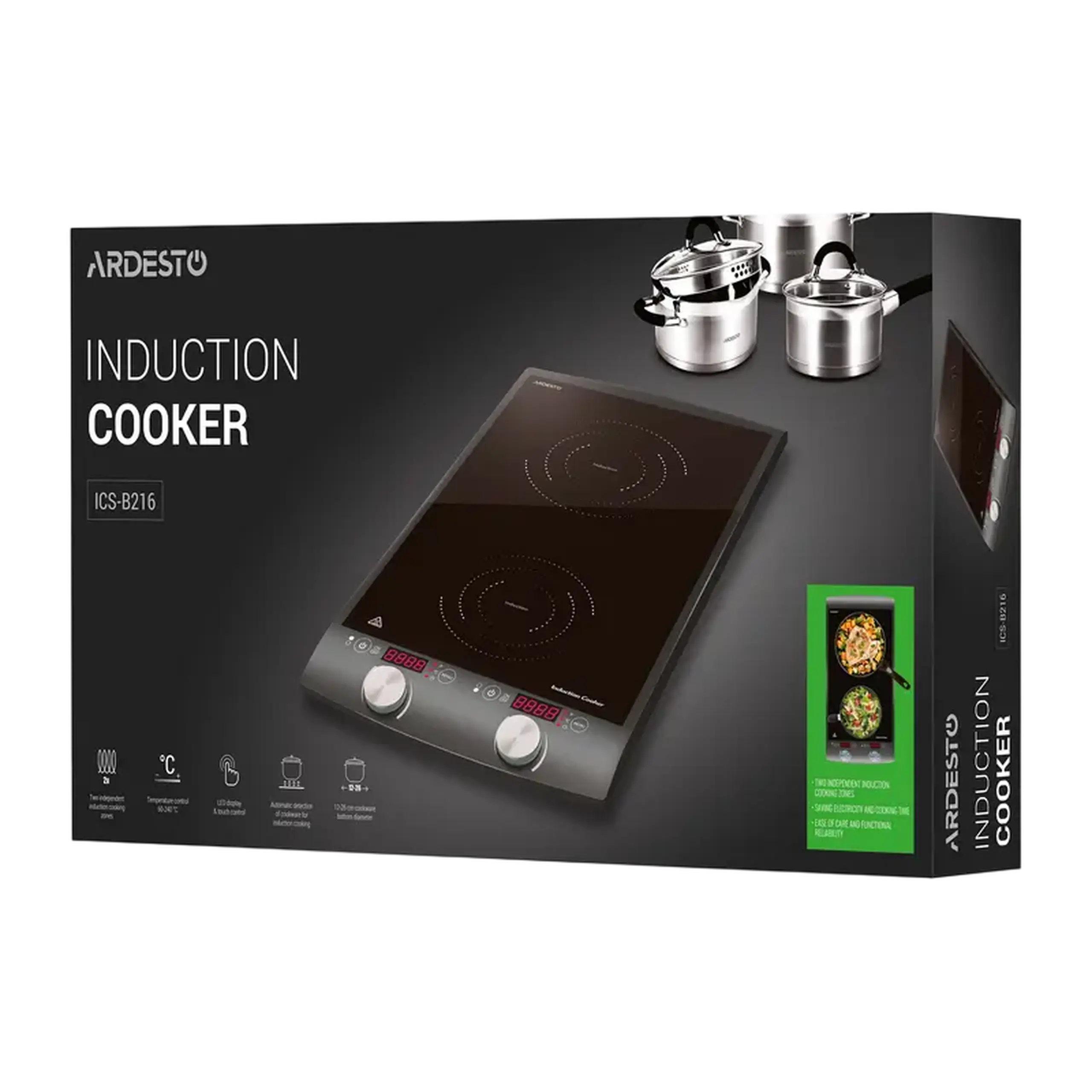 Plită de masă cu inducție Ardesto ICS-B216, Negru